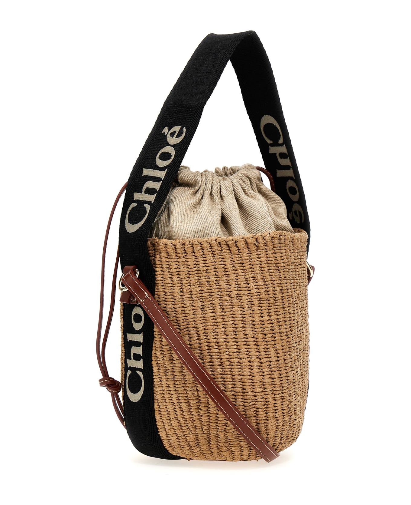 Chloé Woody Small Bucket Bag - Beige