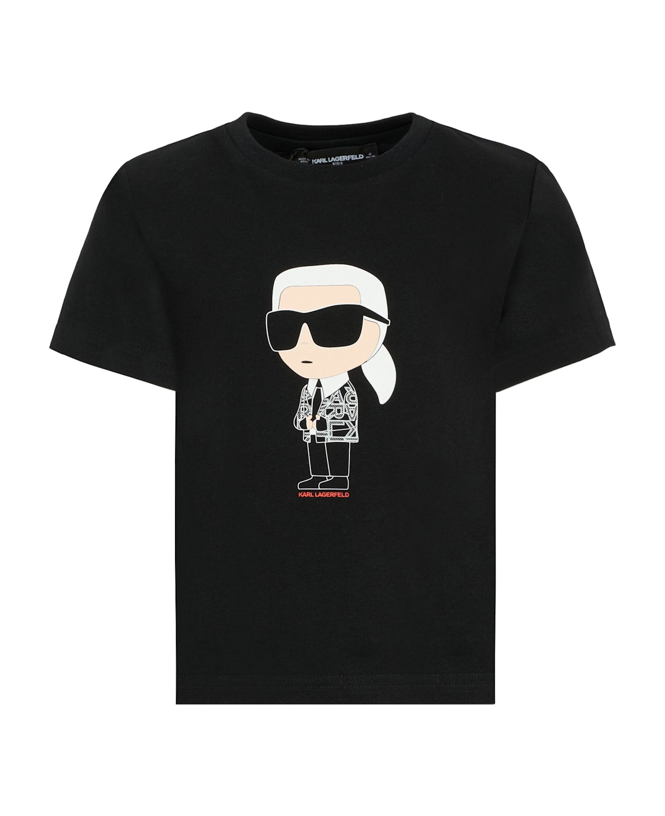 Karl Lagerfeld Kids Black T-shirt For Kids With Karl Lagerfeld - Black