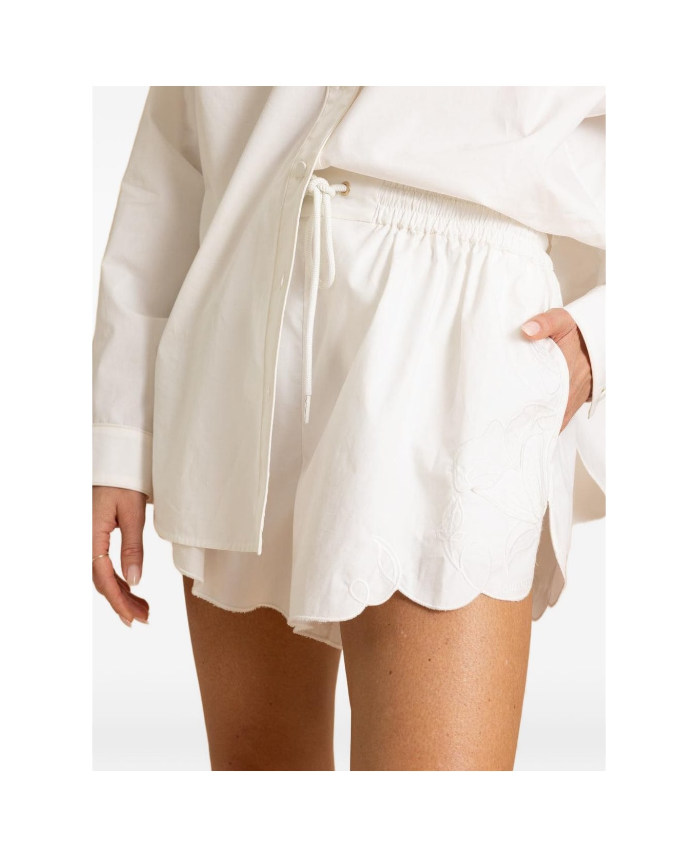 Zimmermann Daylight Cotton Shorts - Ivory