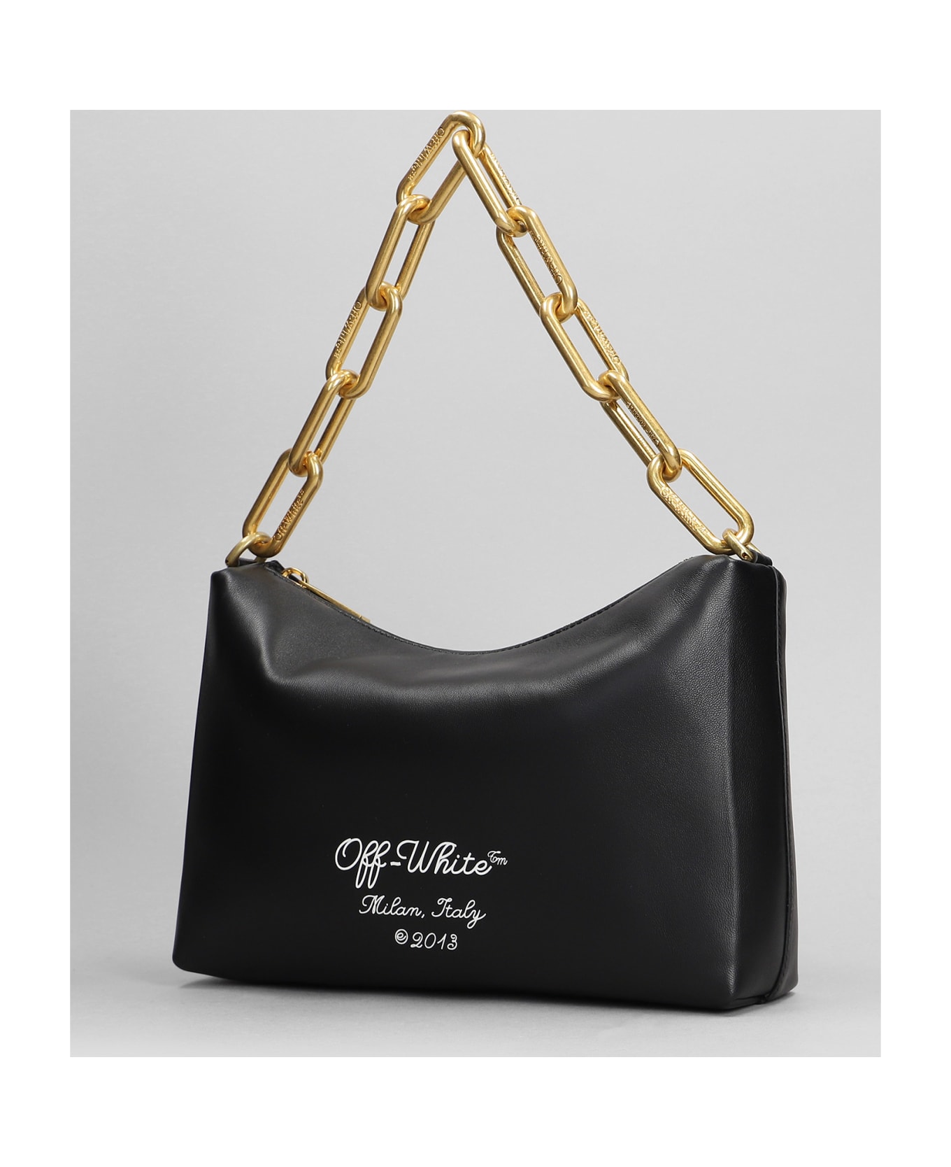 Off-White Hand Bag In Black Leather - black