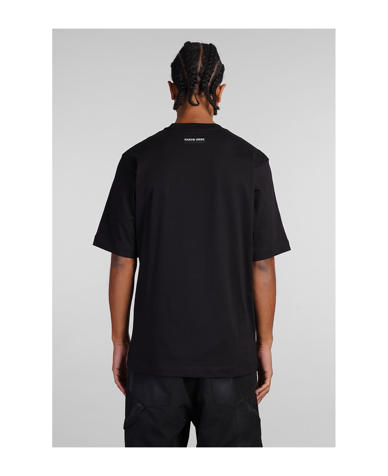 Marine Serre T-shirt In Black Cotton - black