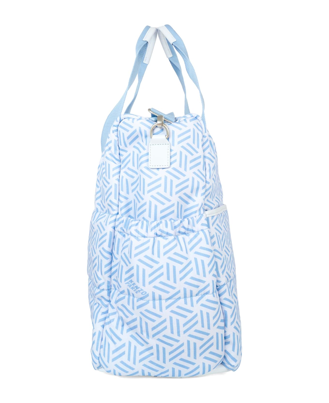 Kenzo Kids Blue Changing Bag For Baby Boy With Geometric Pattern - Blue