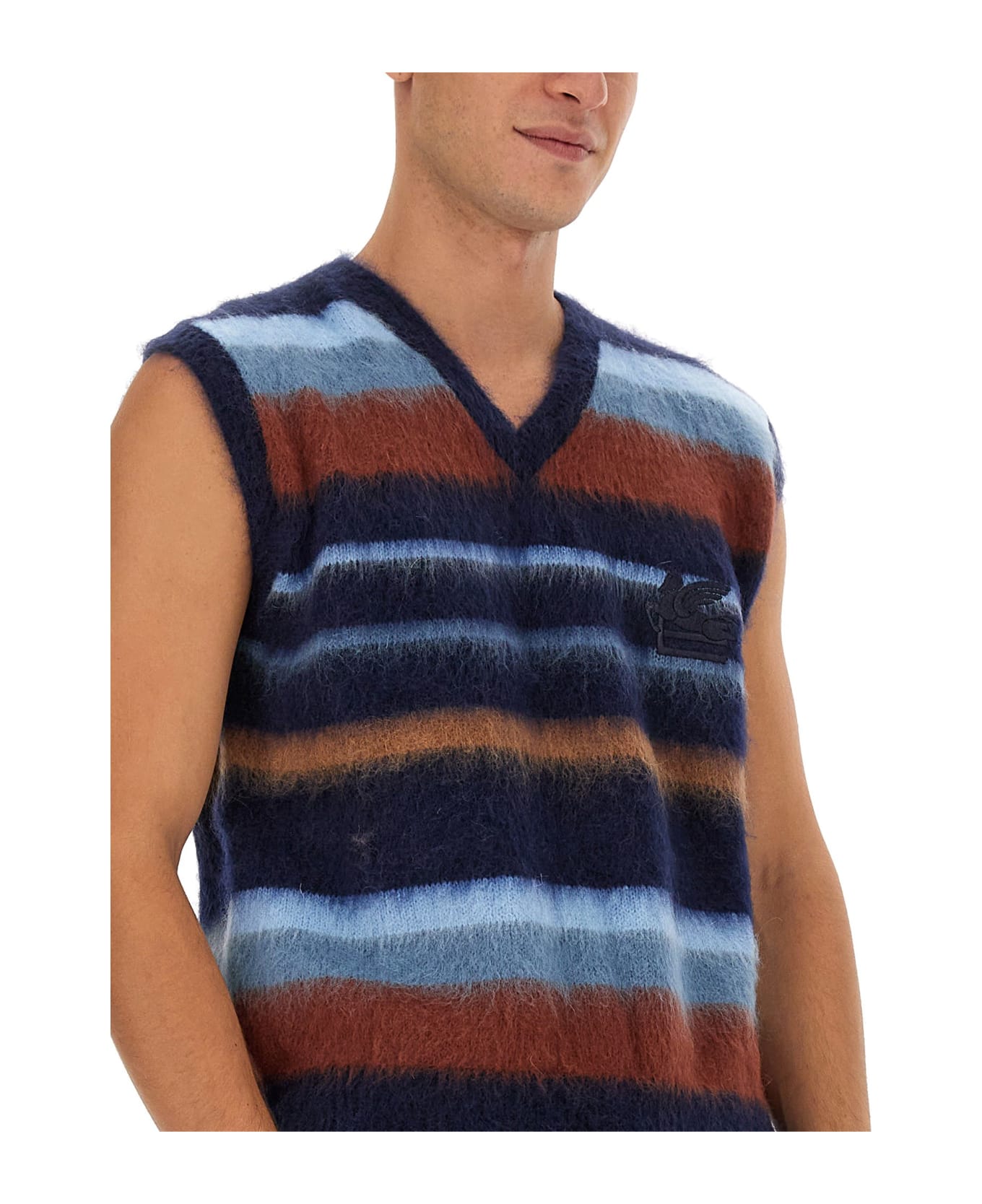 Etro Vest With Stripe Pattern - BLUE ベスト