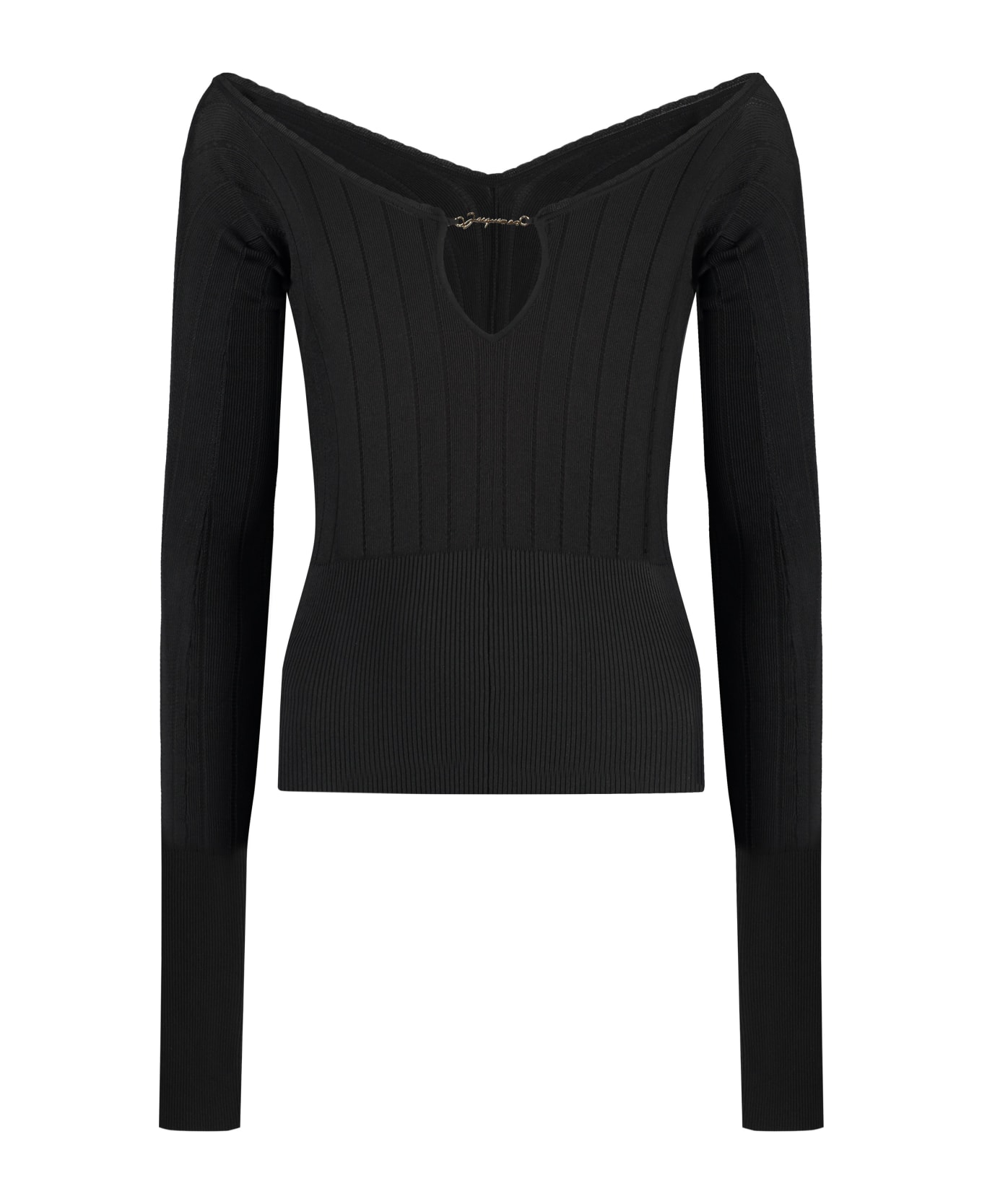 Jacquemus Pralù Knitted Viscosa-blend Top - black Tシャツ