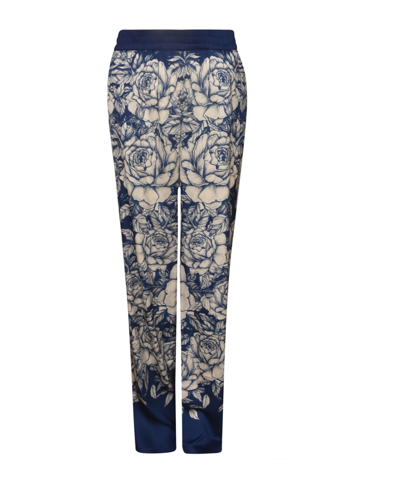 Blugirl Elastic Waist Floral Print Trousers - Blue