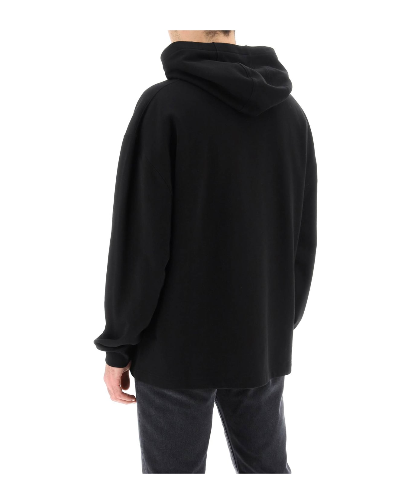 Versace Hooded Cotton Logo Sweatshirt - Nero