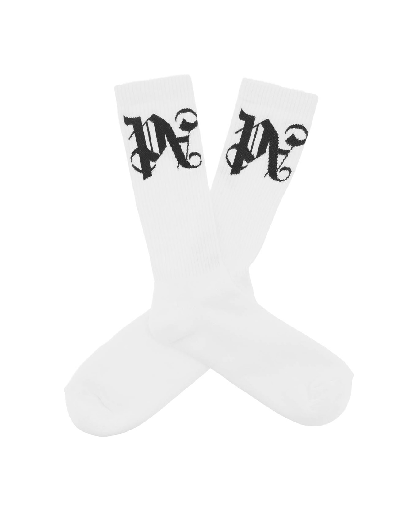 Palm Angels Socks With Logo - White