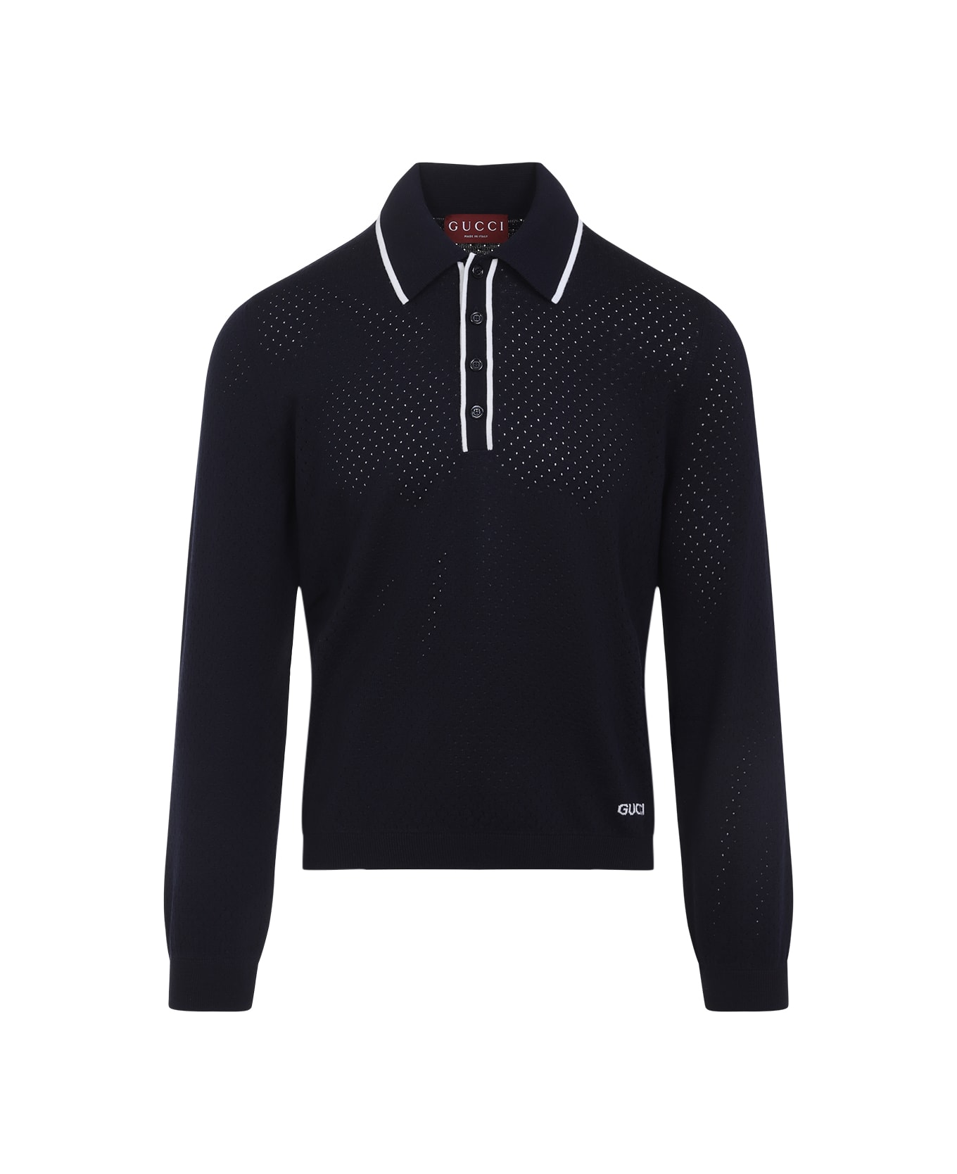 Gucci Long Sleeves Polo - Ink Ivory