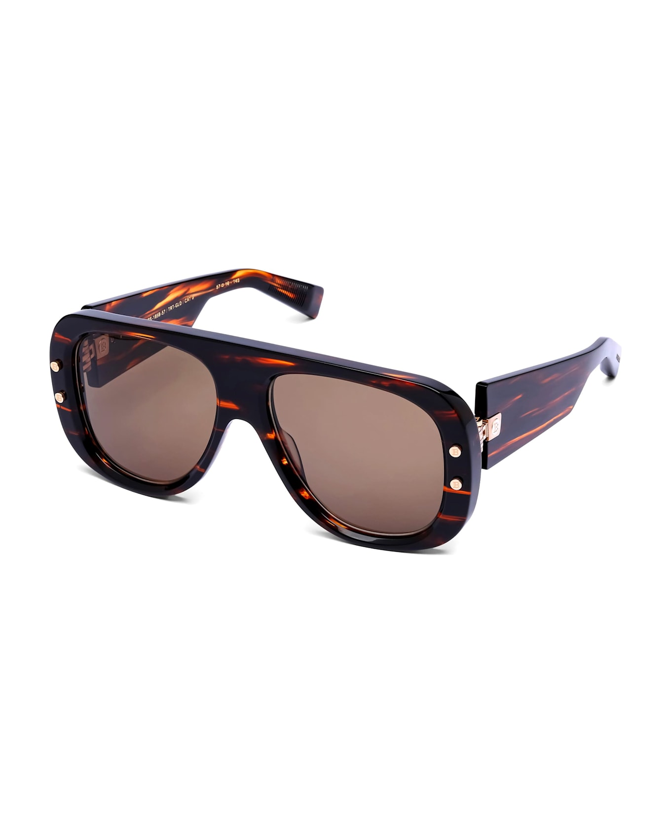 Balmain Pulse - Brown Swirl / 12k Gold Sunglasses - brown/gold