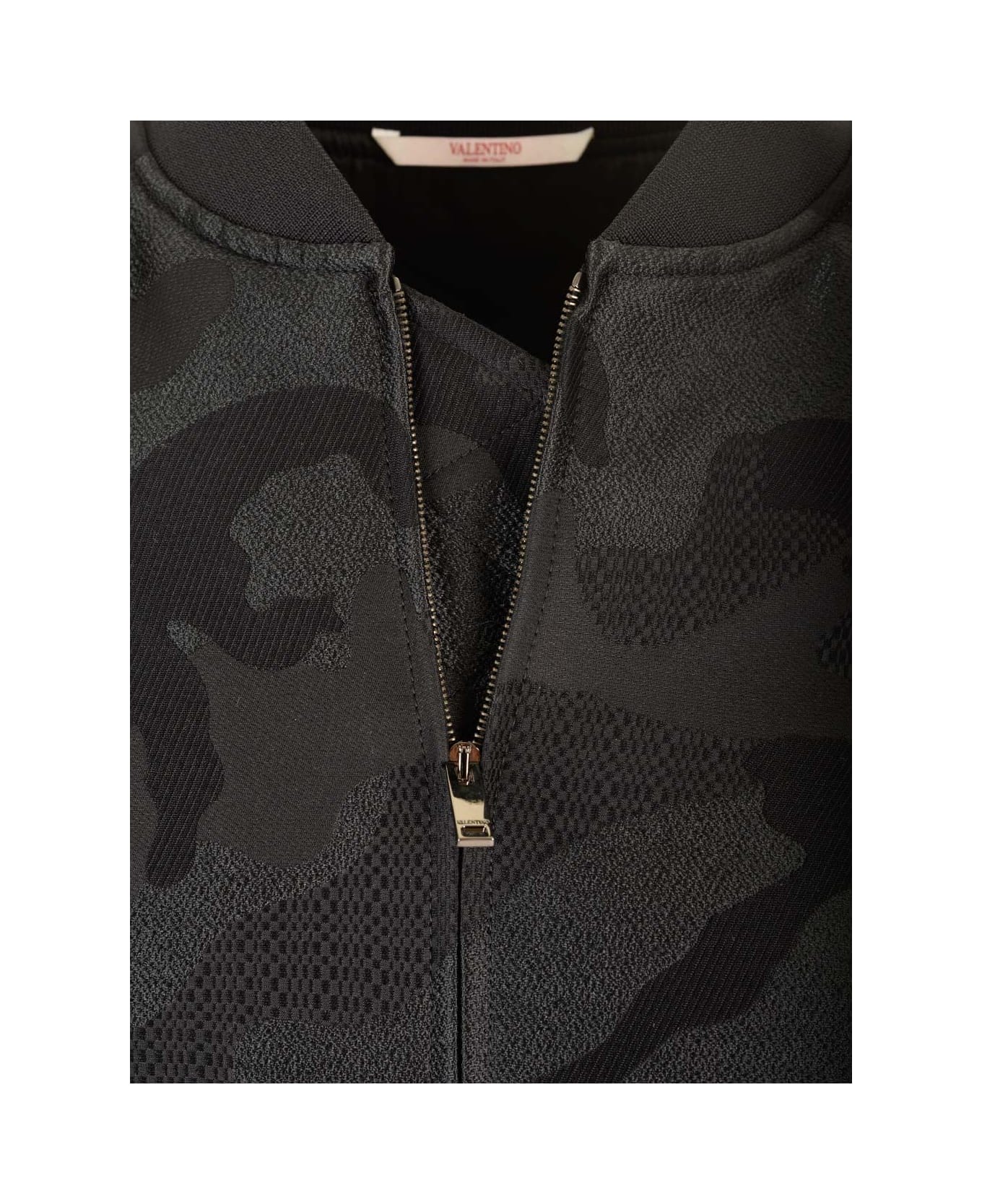 Valentino Garavani Bomber Jacket With All-over Camounoir Pattern - Black