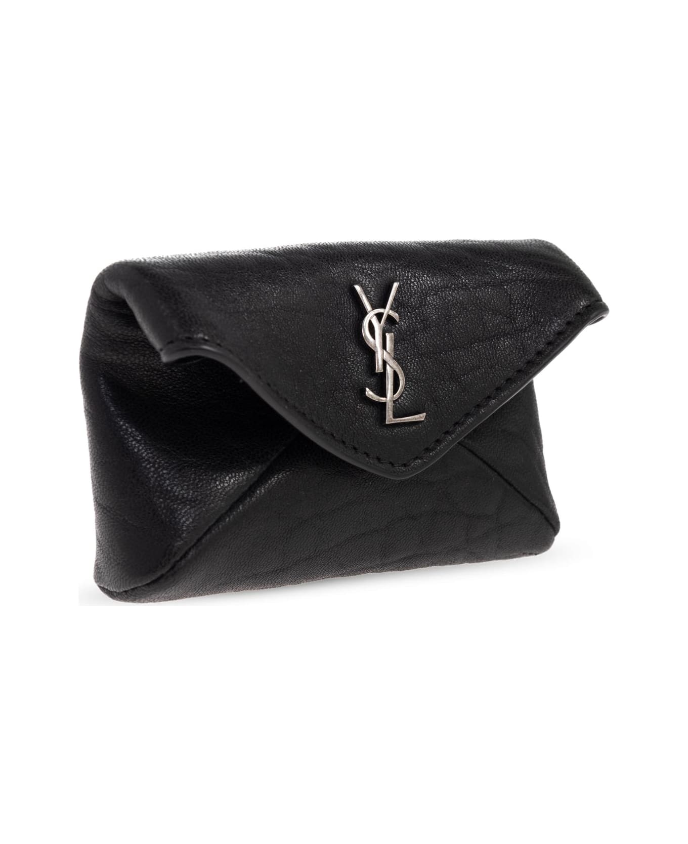 Saint Laurent Leather Key Case - BLACK