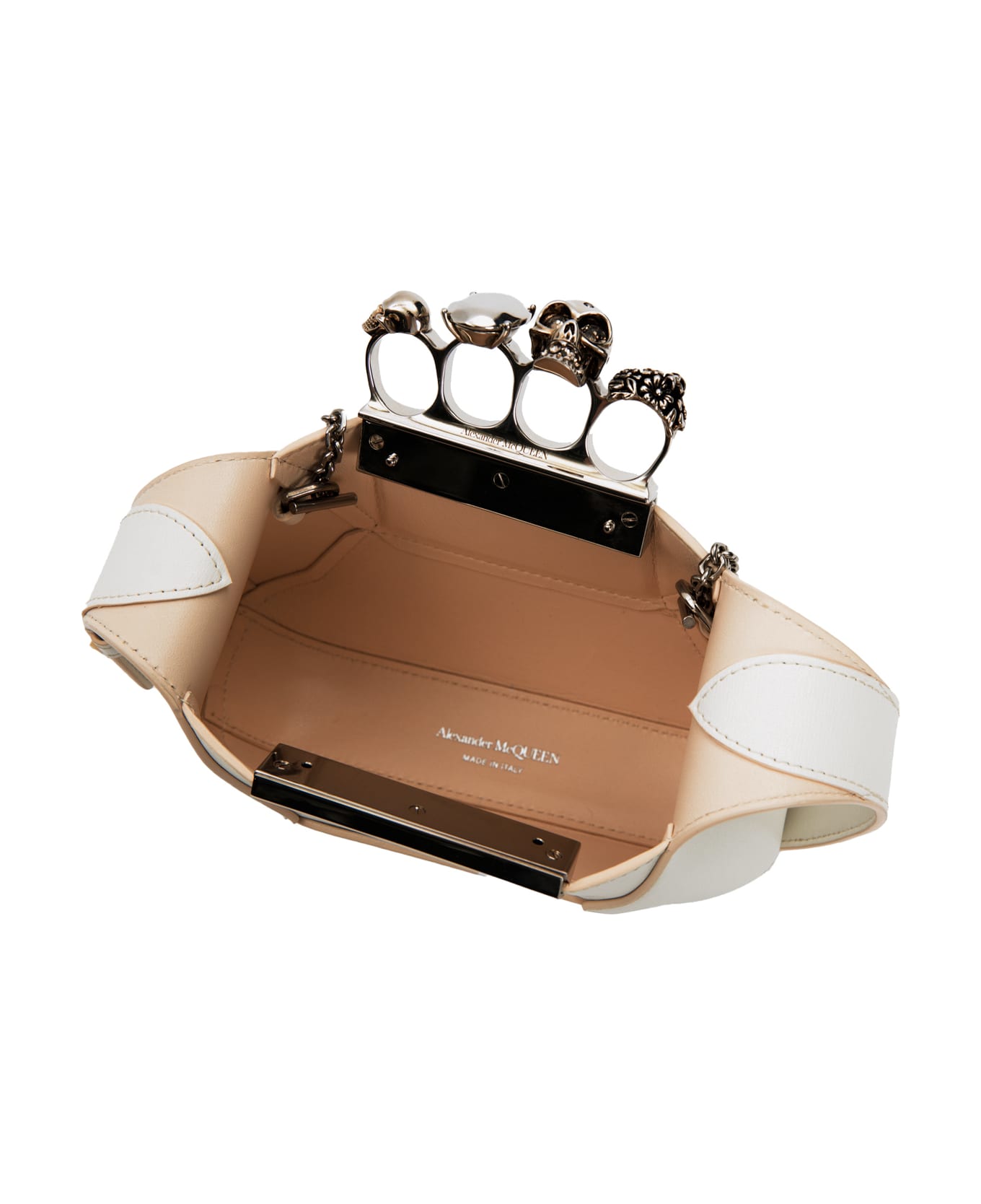 Alexander McQueen The Jewelled Hobo Mini Bag In Ivory And