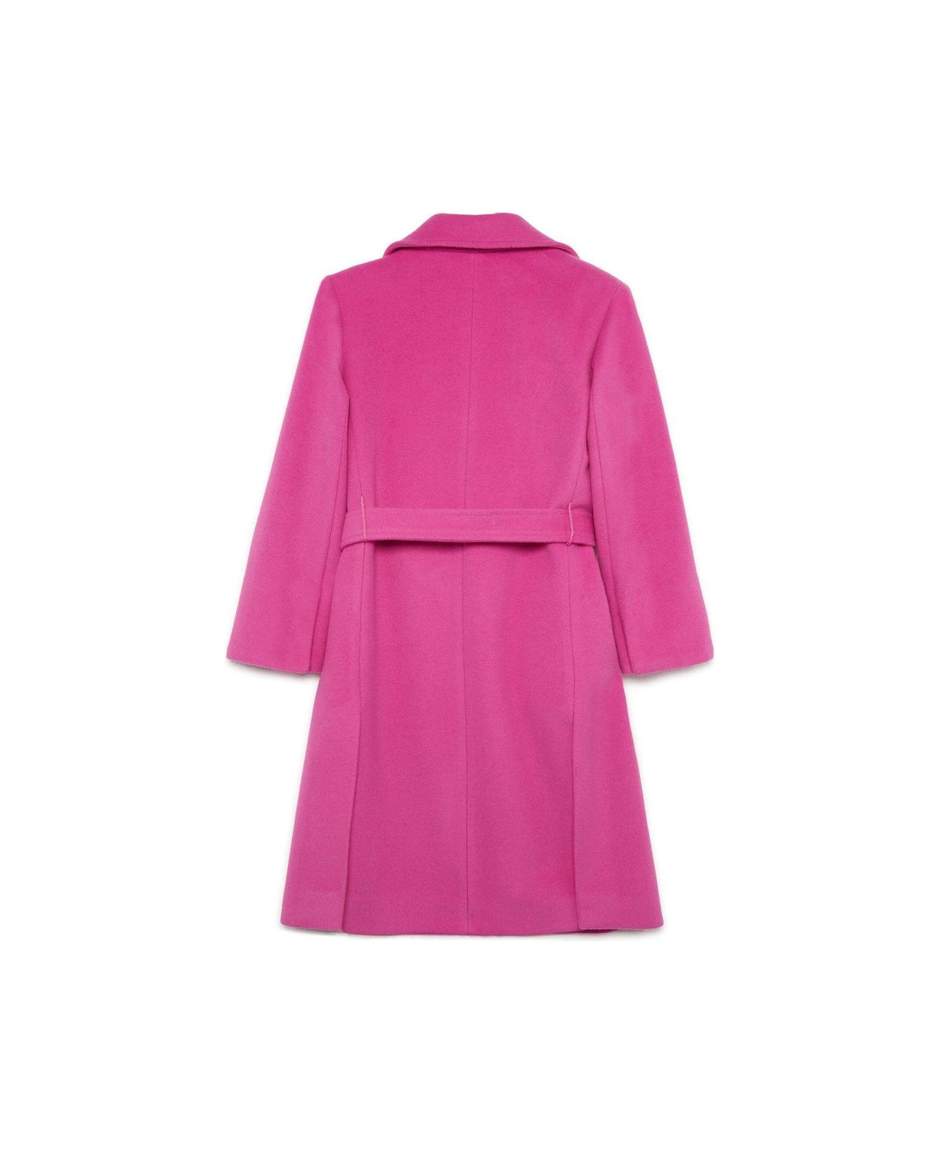 Max&Co. Belted Single-breasted Long Sleeevd Coat - Fucsia