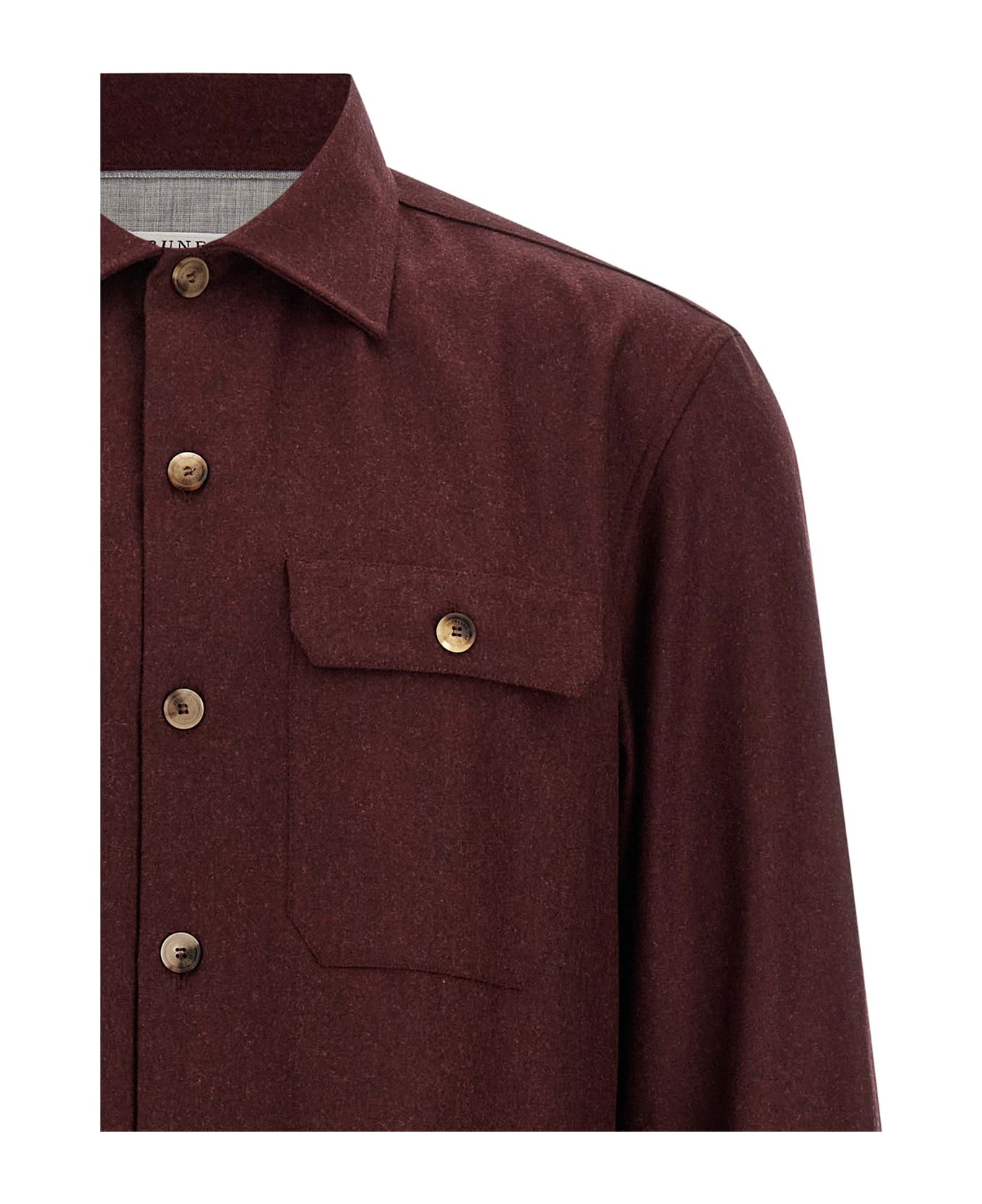 Brunello Cucinelli Flannel Overshirt - Bordeaux