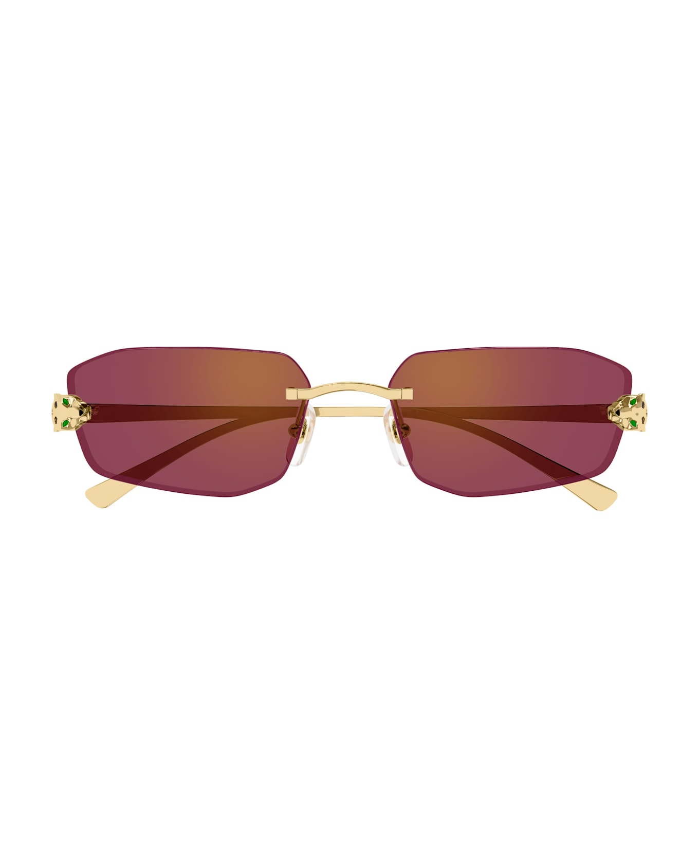 Cartier Eyewear Première De Cartier Ct0474s-002 - Gold / Red Sunglasses - Gold