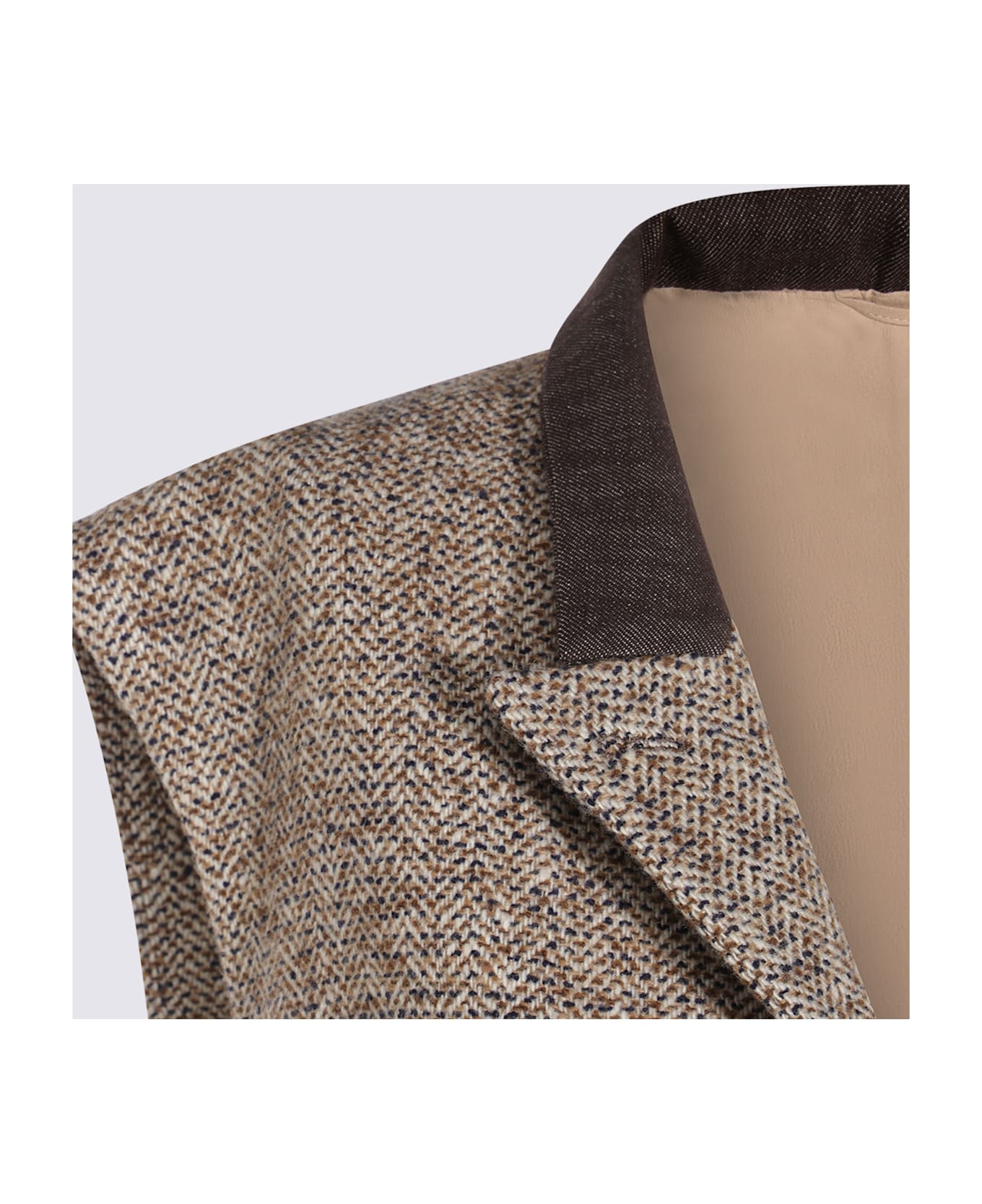 Brunello Cucinelli Brown Wool Blazer - Multicolor