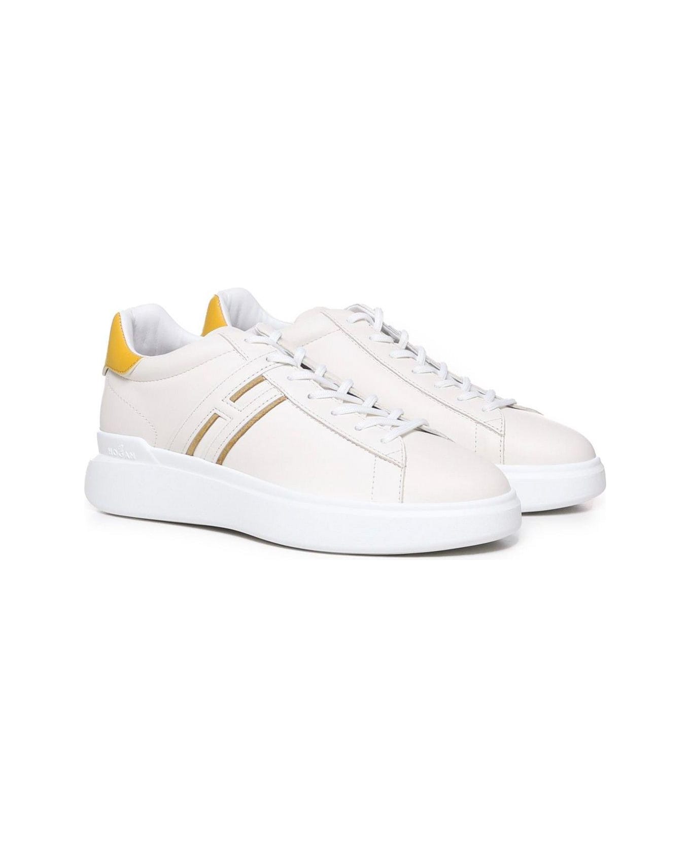 Hogan H580 Side H Patch Sneakers - White, yellow