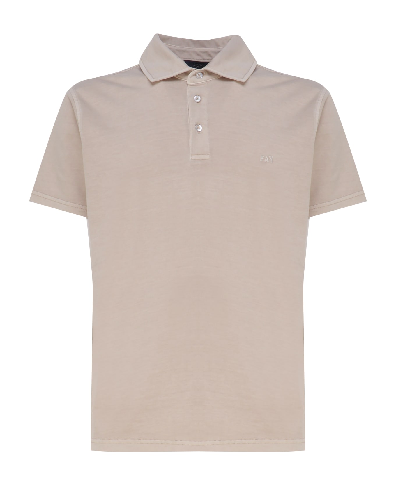 Fay Polo T-shirt In Cotton - Sand