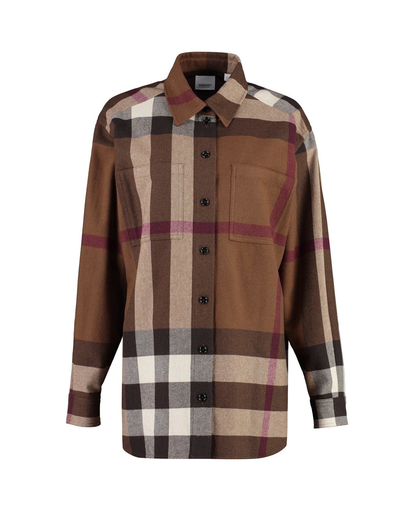 Burberry Haymarket Check-pattern Buttoned Shirt - Brown シャツ