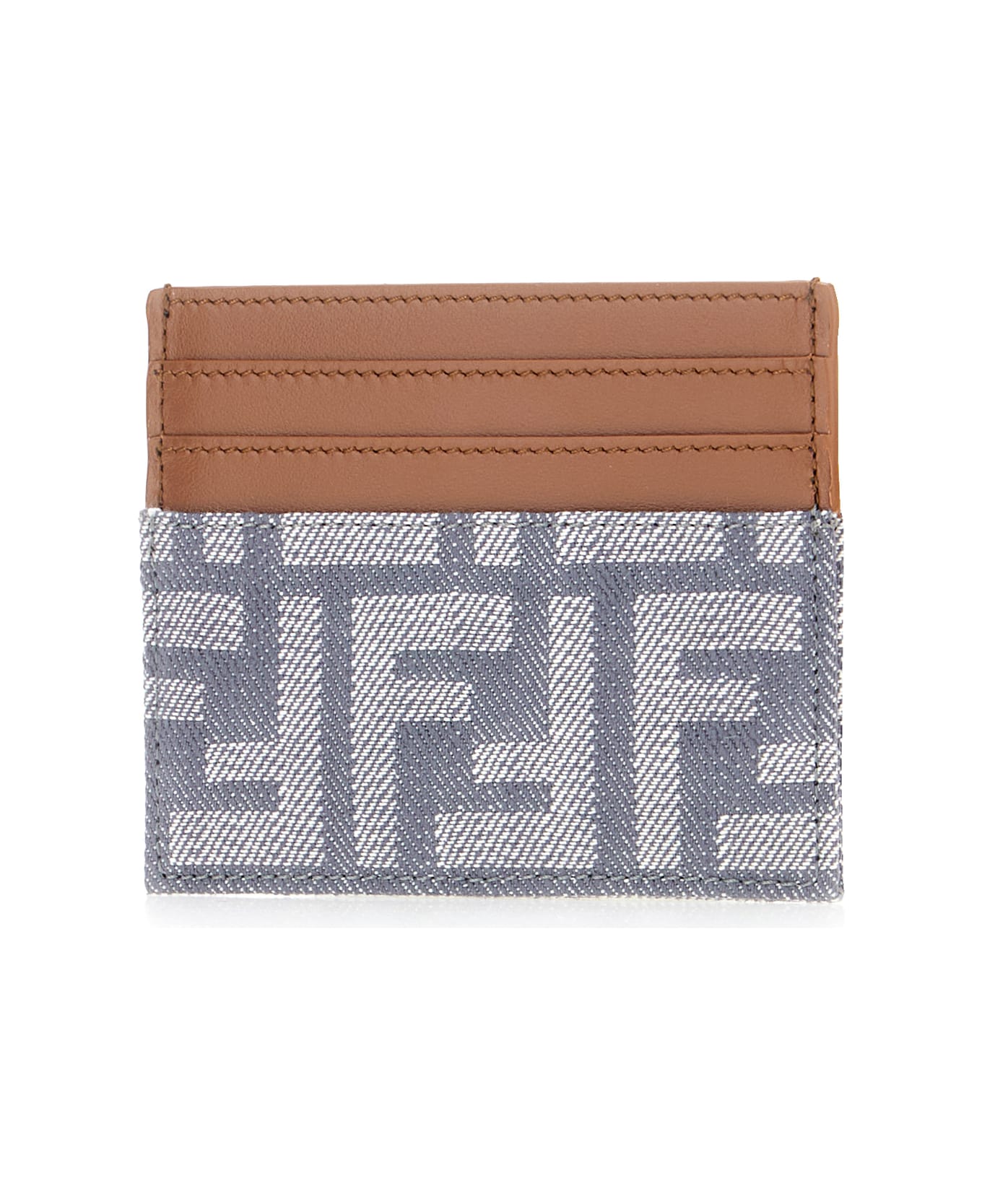 Fendi Multicolor Leather And Fabric Cardholder - MIRTO DARK NUT OS