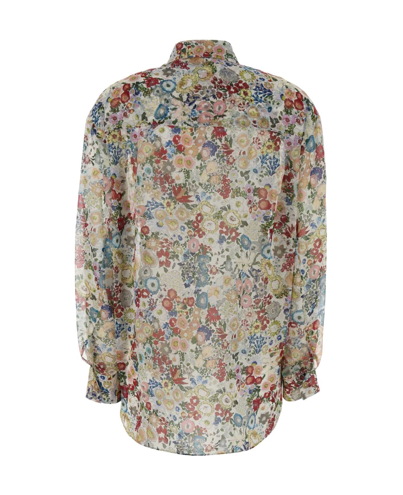 Khaite Printed Silk Shirt - CREAMMULTI