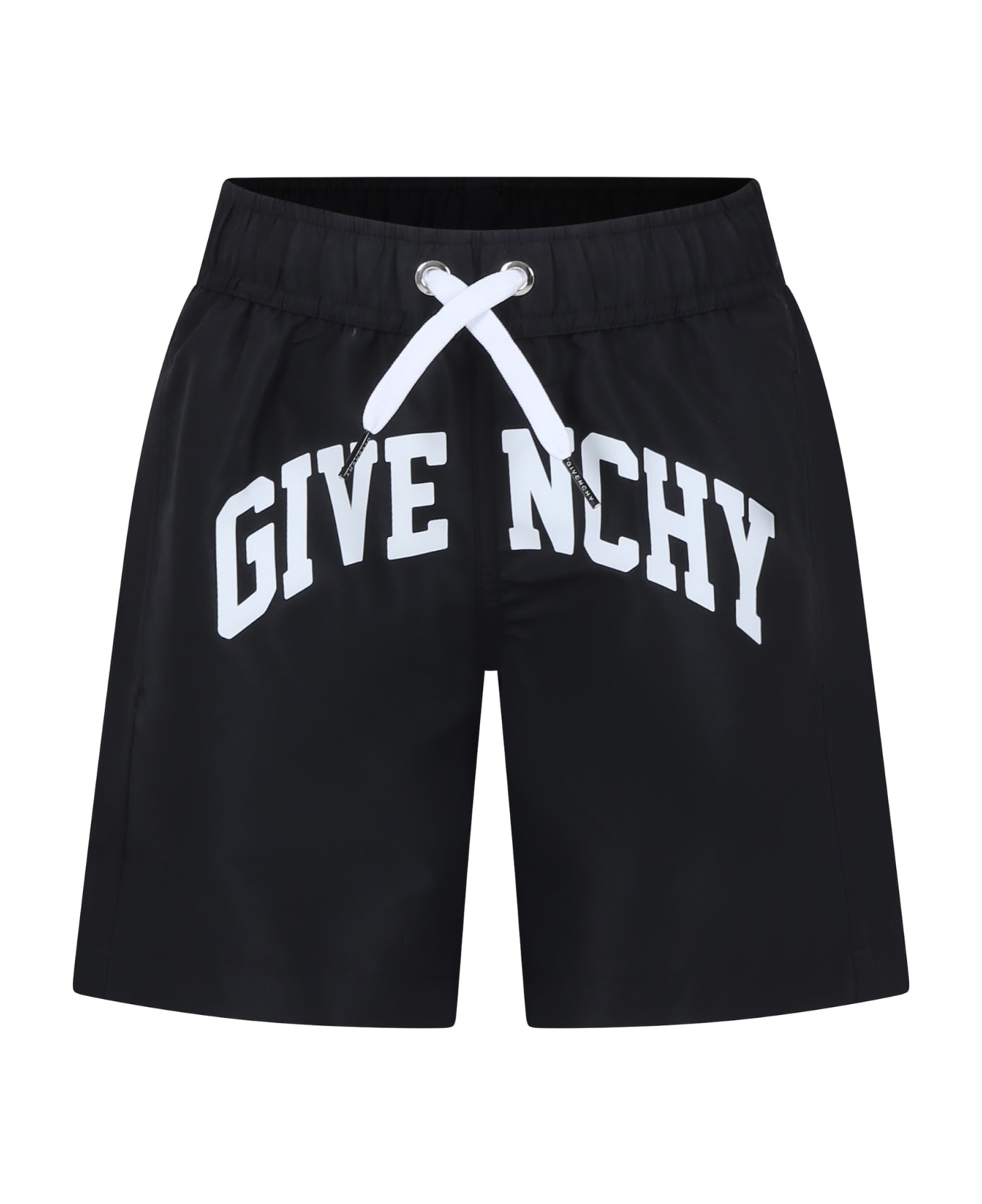 Givenchy Black Swim Shorts For Boy With Logo - Black