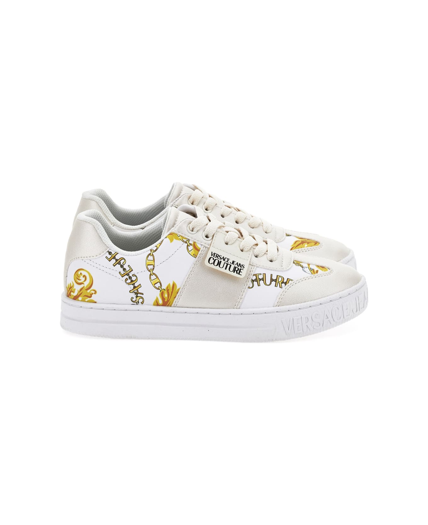 Versace Jeans Couture White Low Top Sneakers - White
