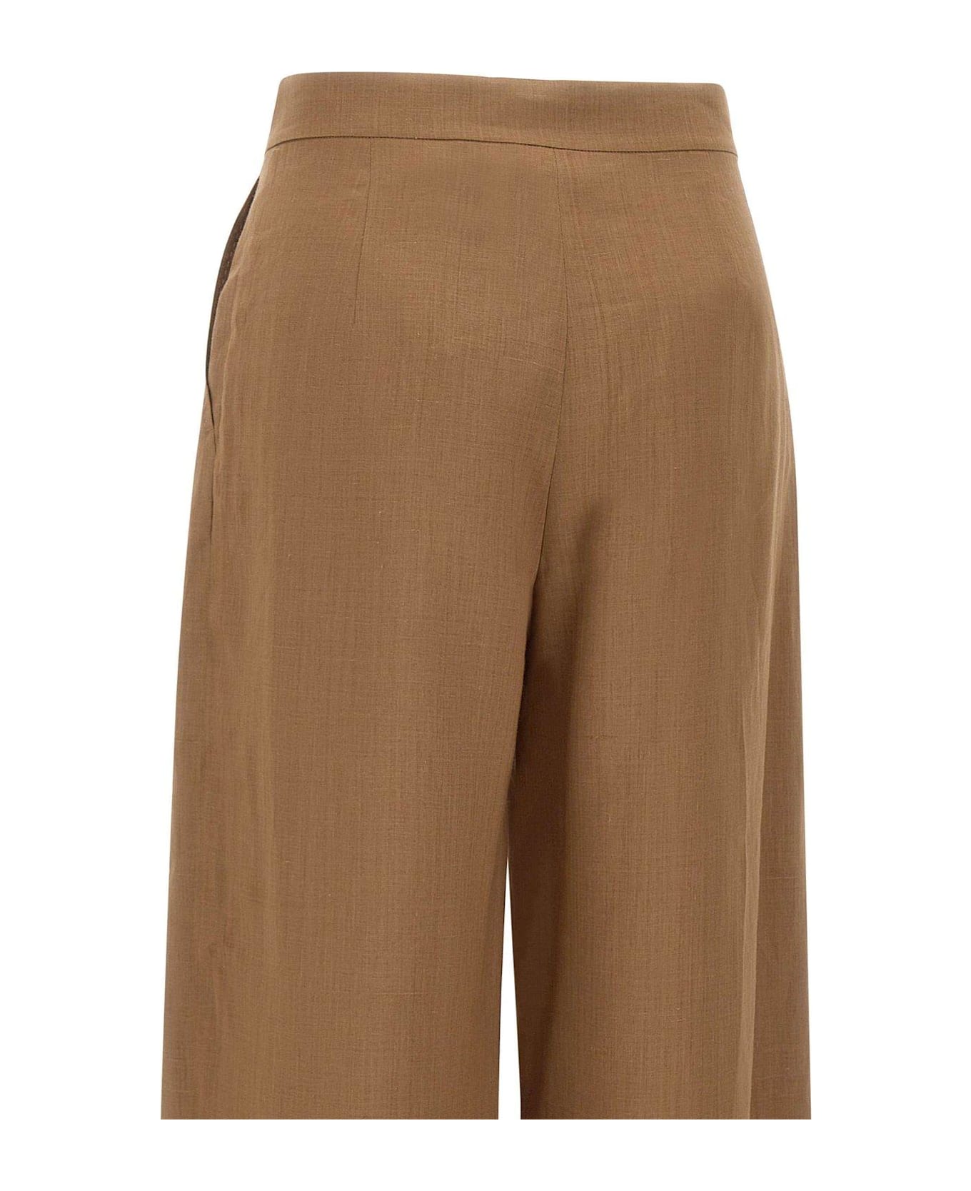 Max Mara Studio Dazzy Wide Leg Trousers - Tabacco