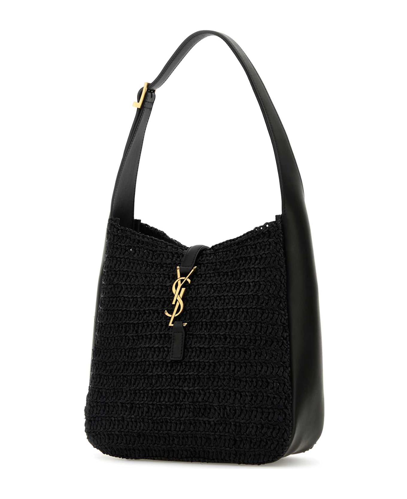 Saint Laurent Black Raffia Small Le 5 ã  7 Shoulder Bag - NERONERO