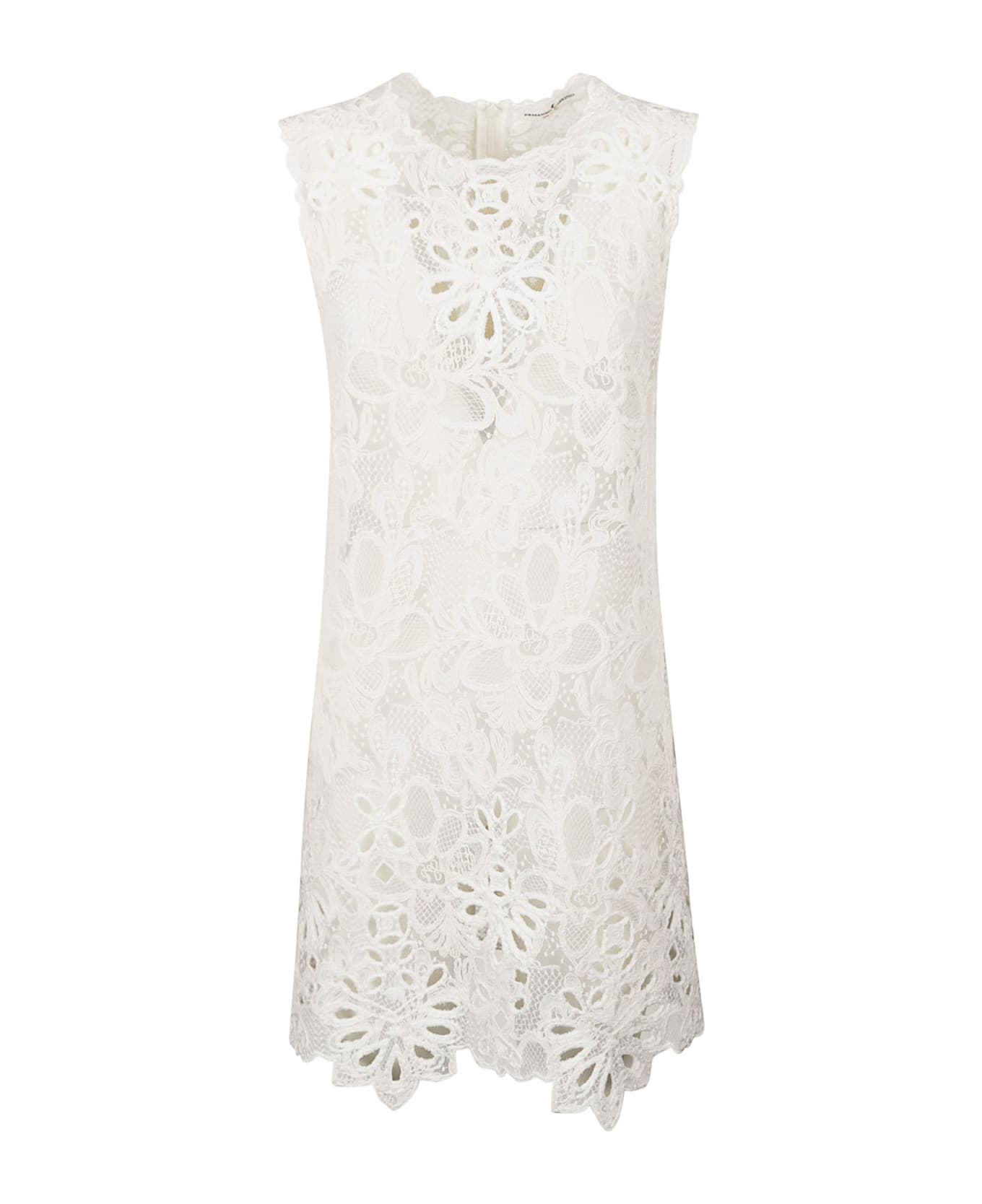 Ermanno Scervino Floral Laced Dress - White ワンピース＆ドレス