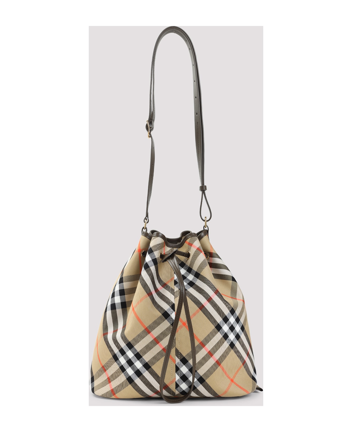 Burberry Medium Drawstring Bucket Shoulder Bag - Sand