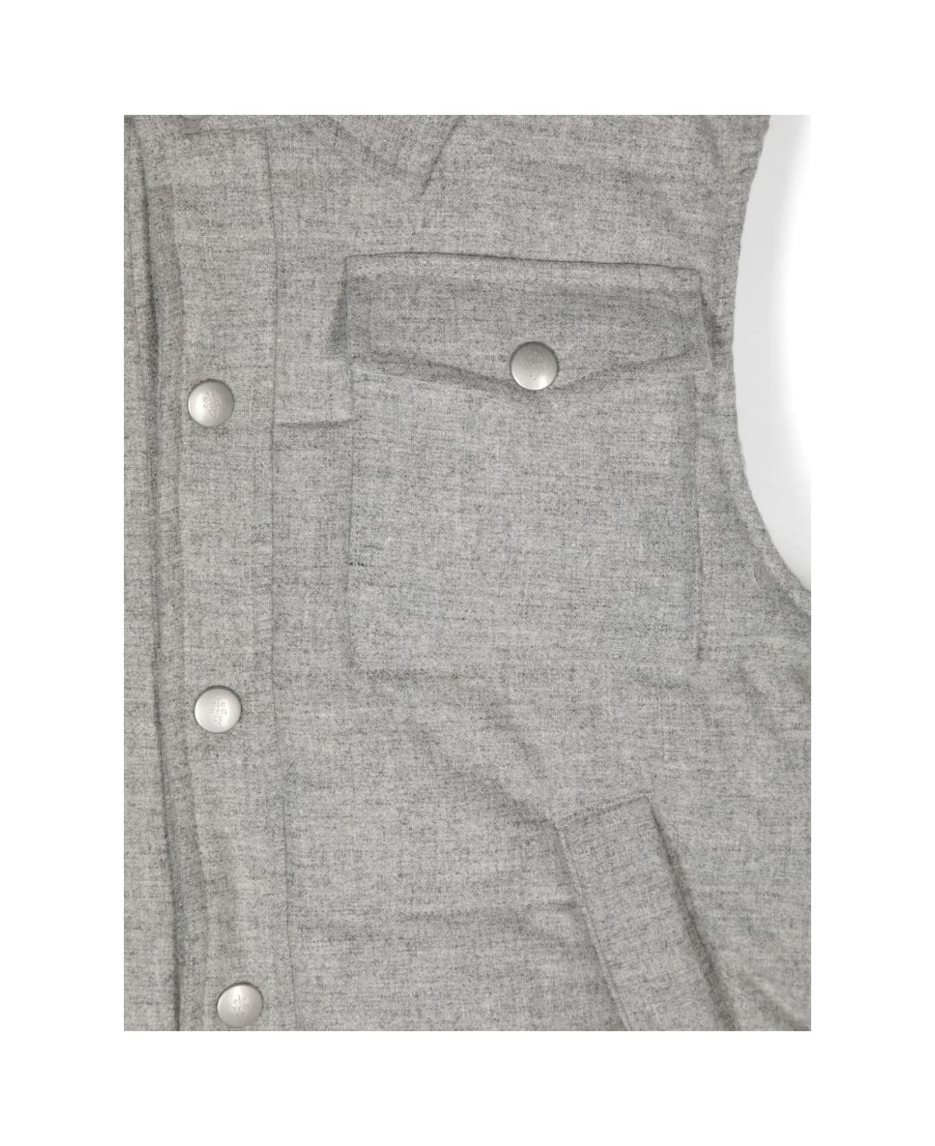 Eleventy Grey And Ivory Padded Gilet With Hood - Grey