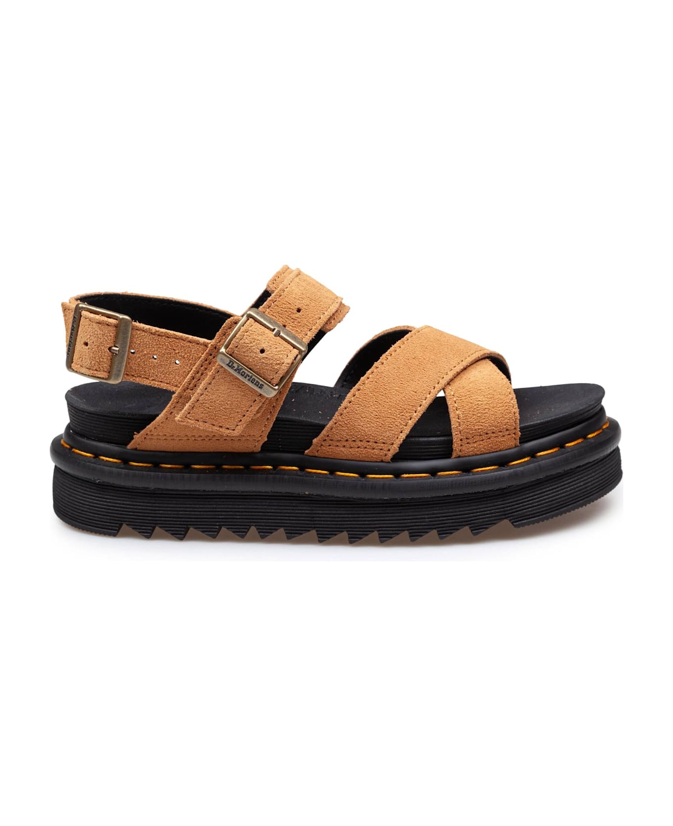 Dr. Martens Dr.martens Voss Ii Tan Suede Sandal Color Tan - Tan