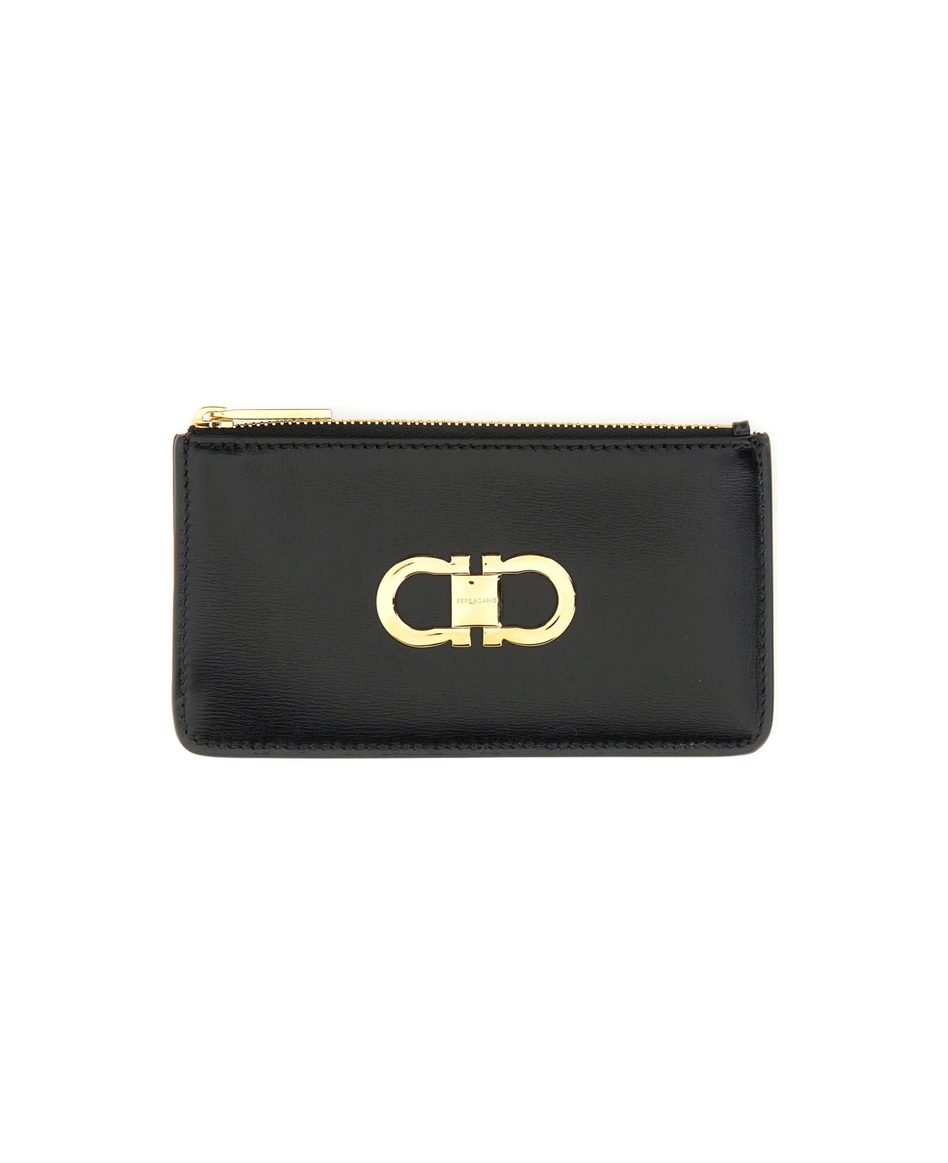 Ferragamo Gancini Credit Card Holder - BLACK