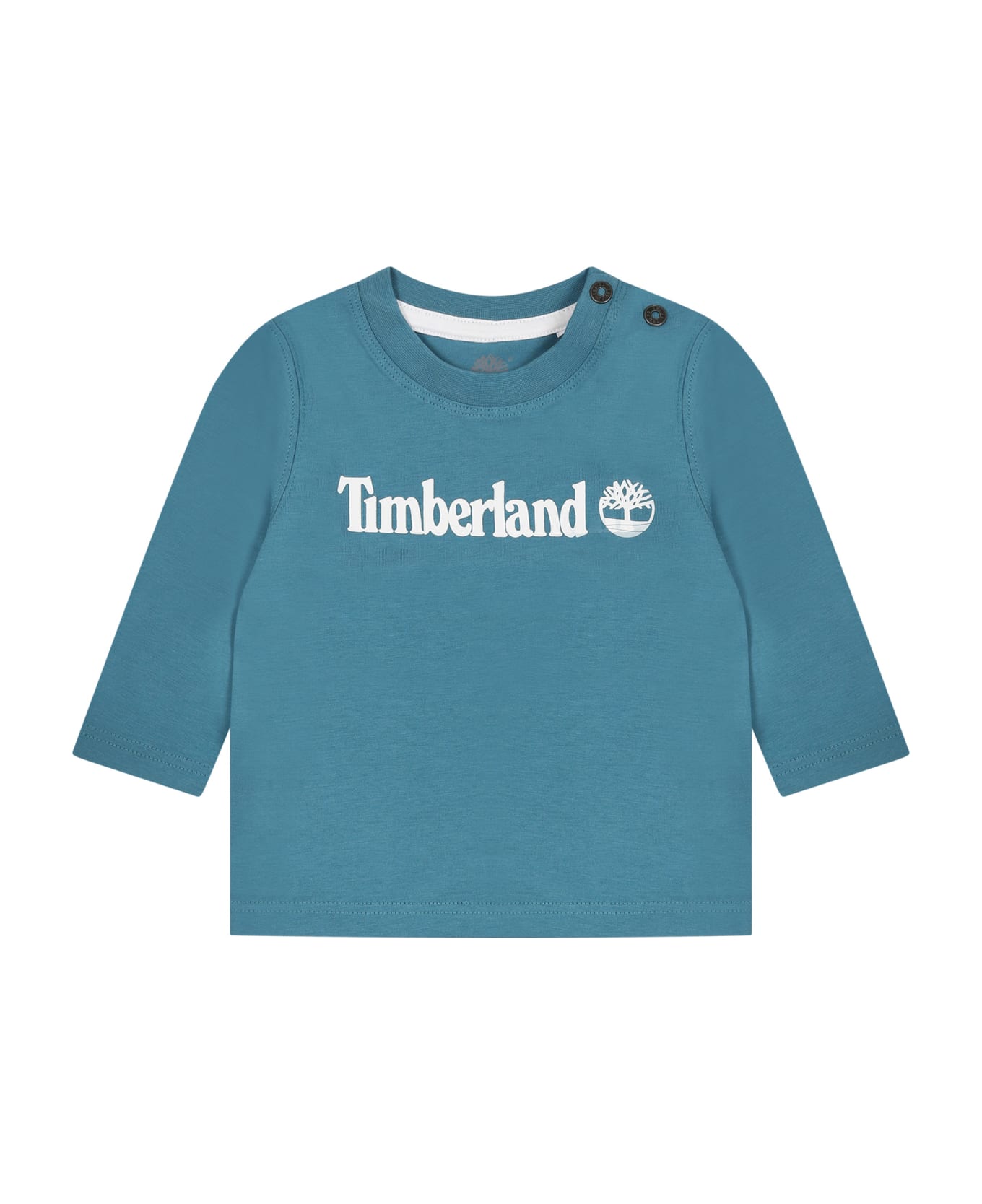 Timberland Light-blue T-shirt For Baby Boy With Printed Logo - Light Blue