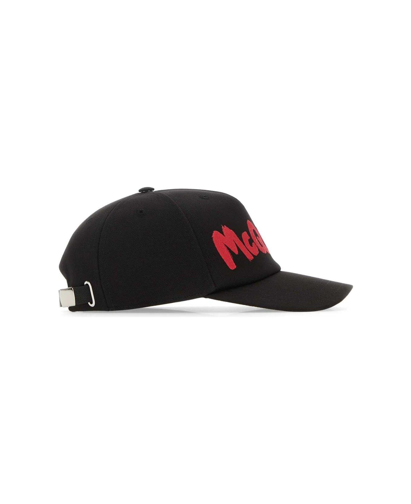 Alexander McQueen Graffiti Logo Printed Baseball Cap - BLACKRED