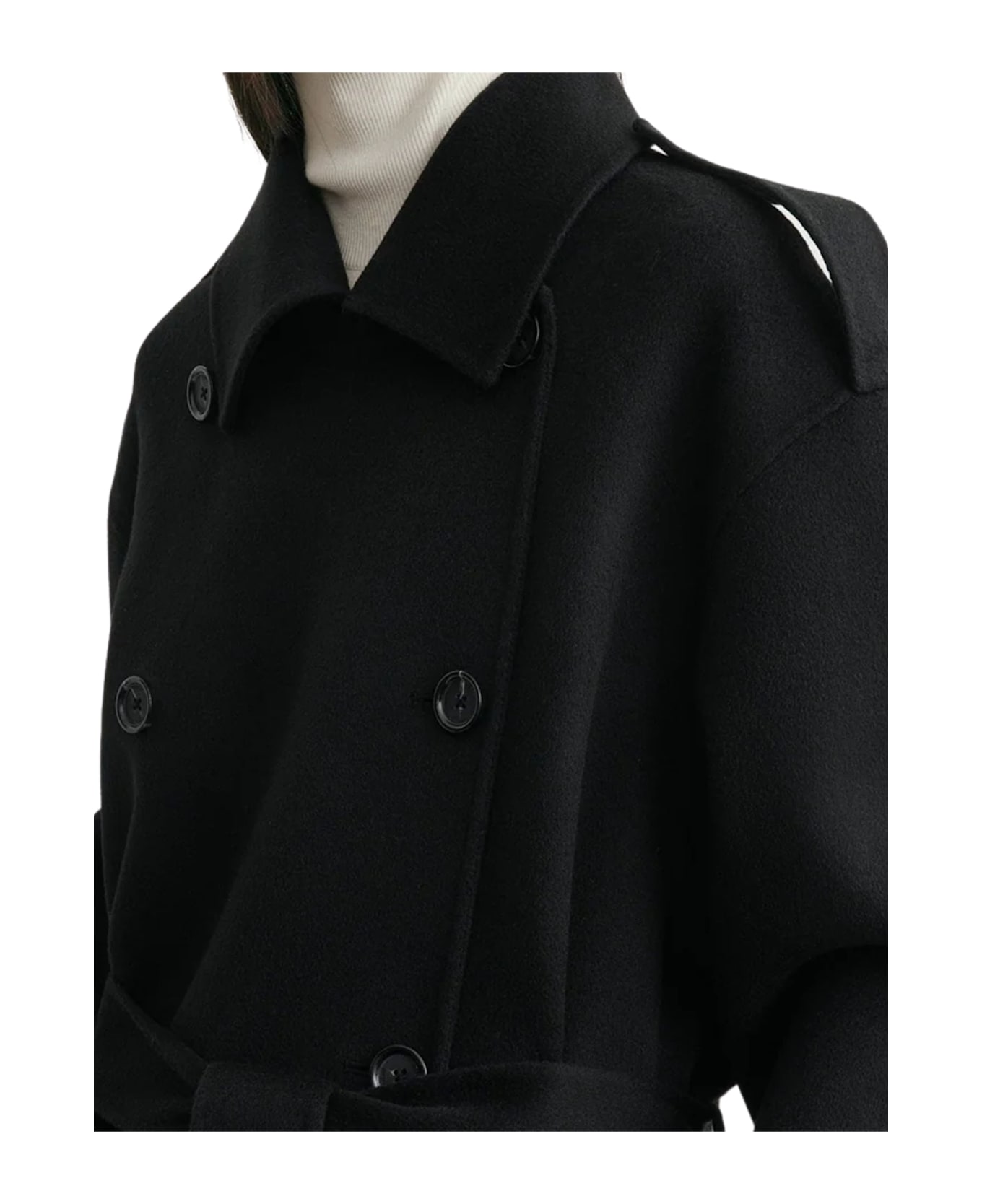 Totême Double Winter Trench Coat - Black