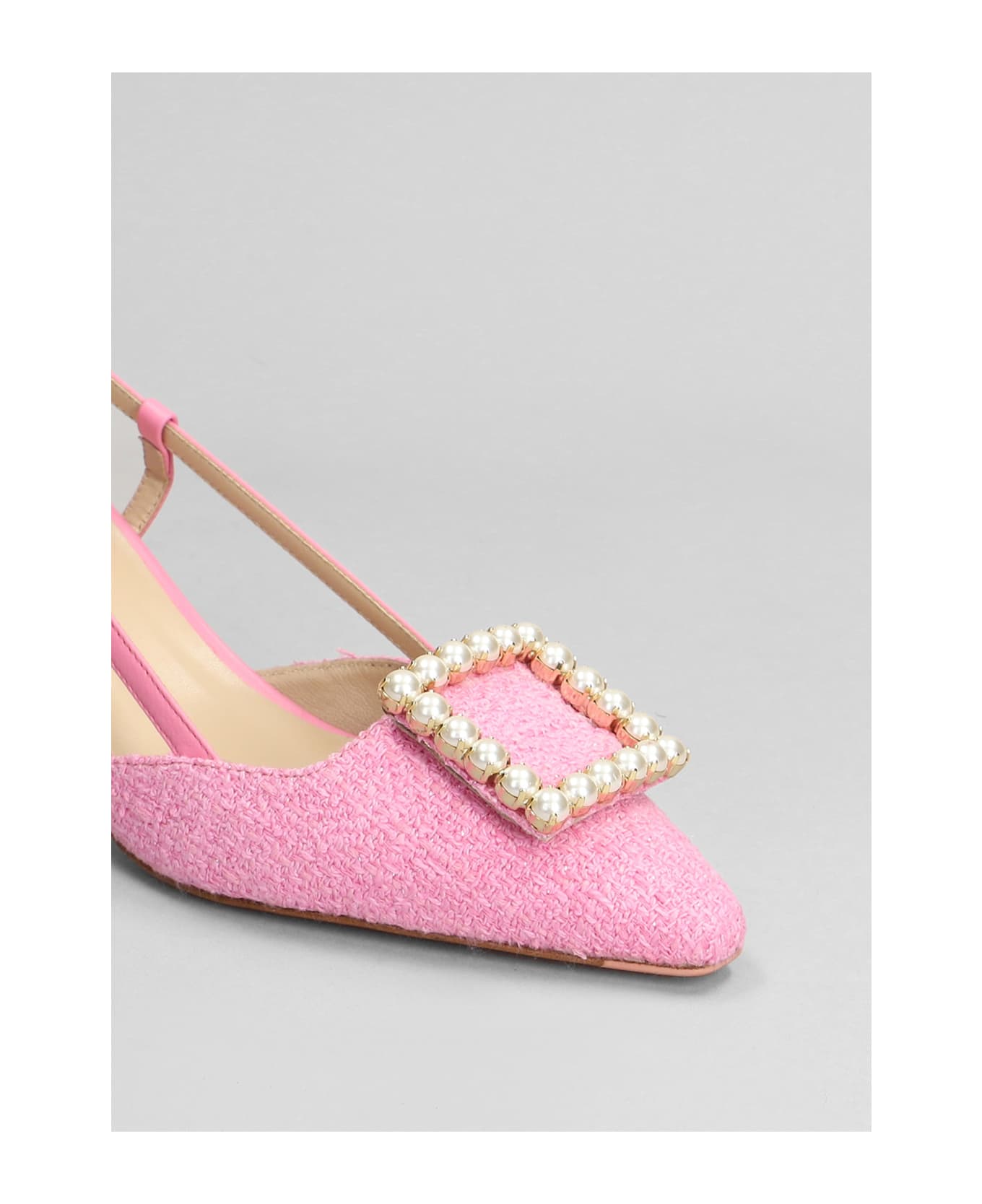 Roberto Festa Stefi Pumps In Rose-pink Leather And Fabric - rose-pink