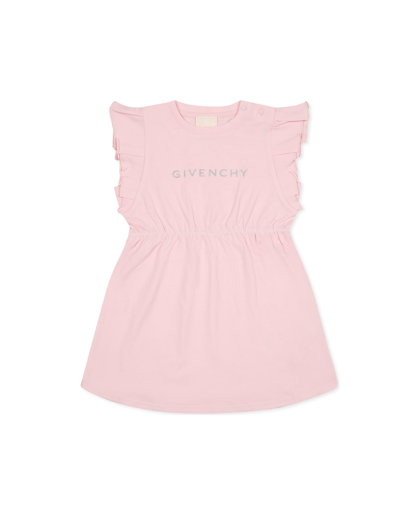 Givenchy Pink Dress For Baby Girl With Logo - Pink