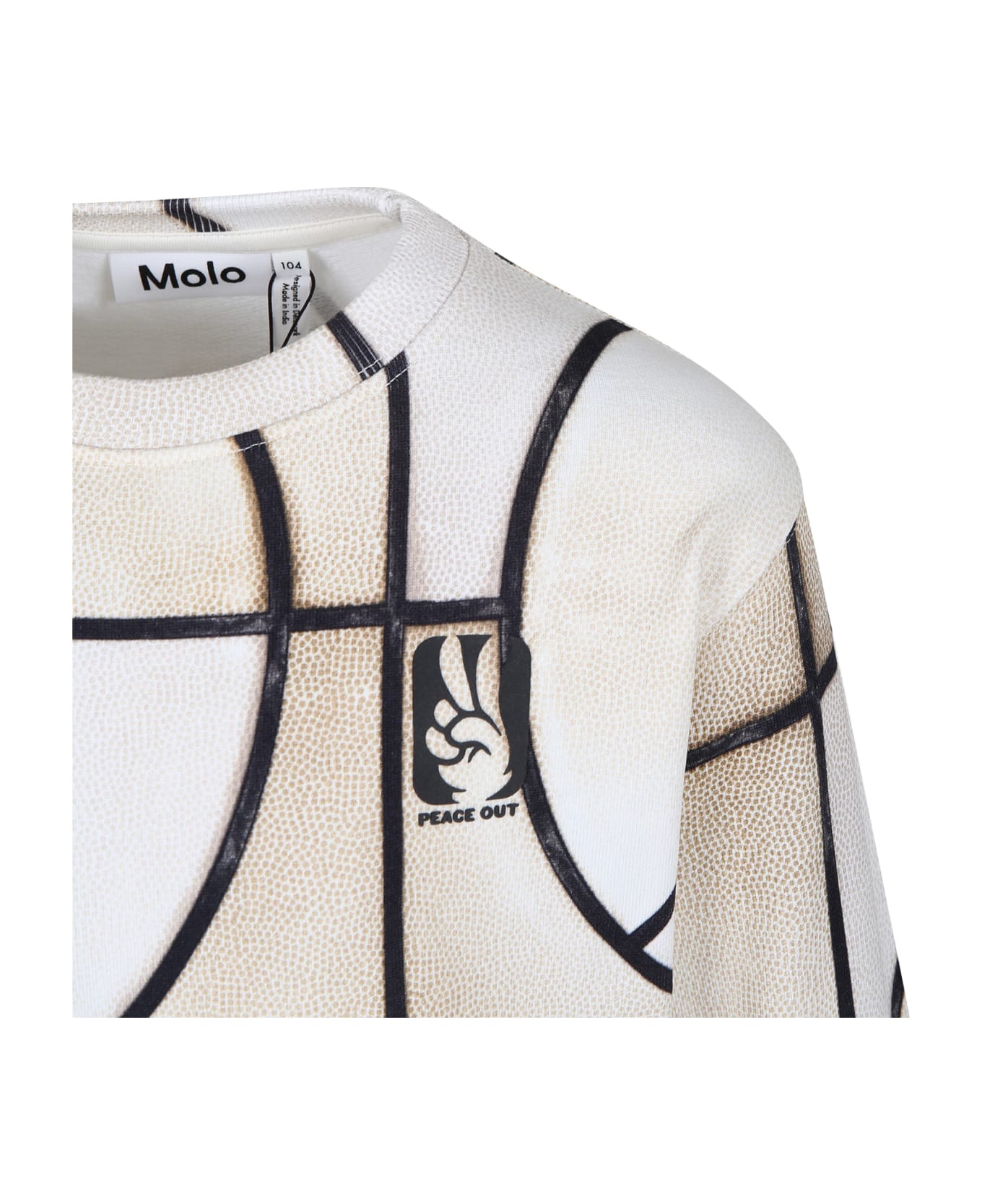 Molo Multicolor Monti Sweatshirt For Boy With Graphic Print - Ivory ニットウェア＆スウェットシャツ