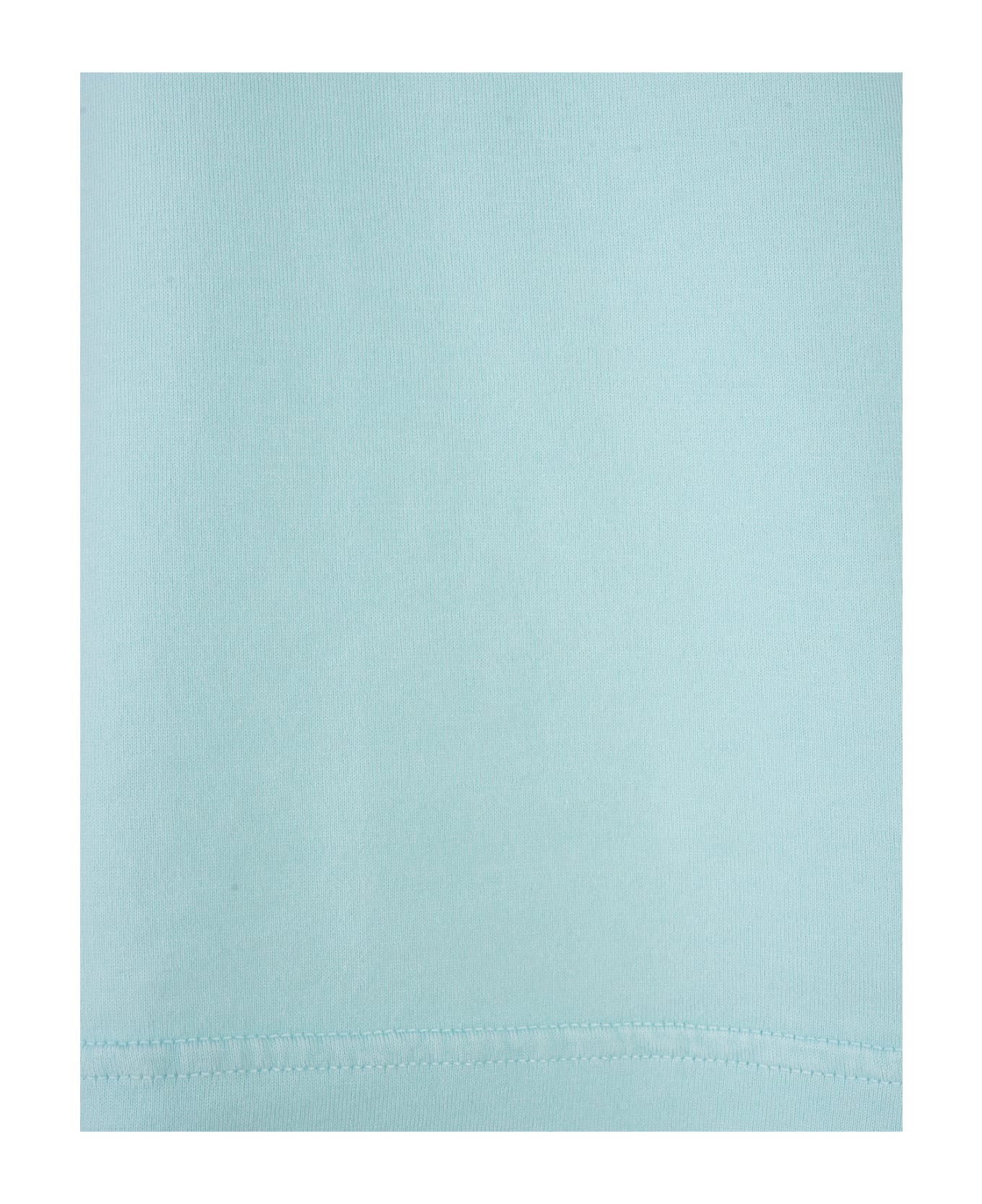 Fedeli Basic T-shirt In Aquamarine Organic Cotton - Blue