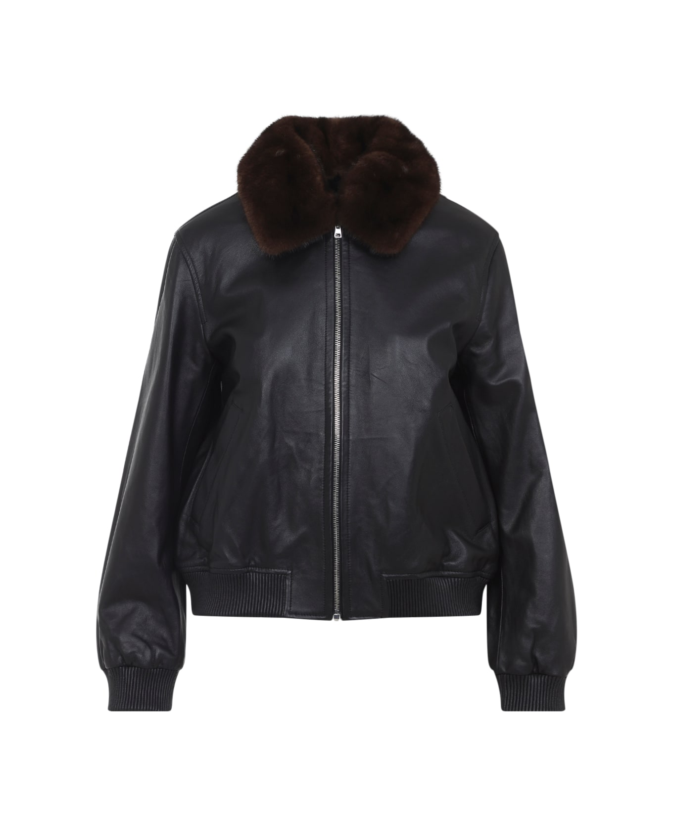 Yves Salomon Leather Jacket - Noir