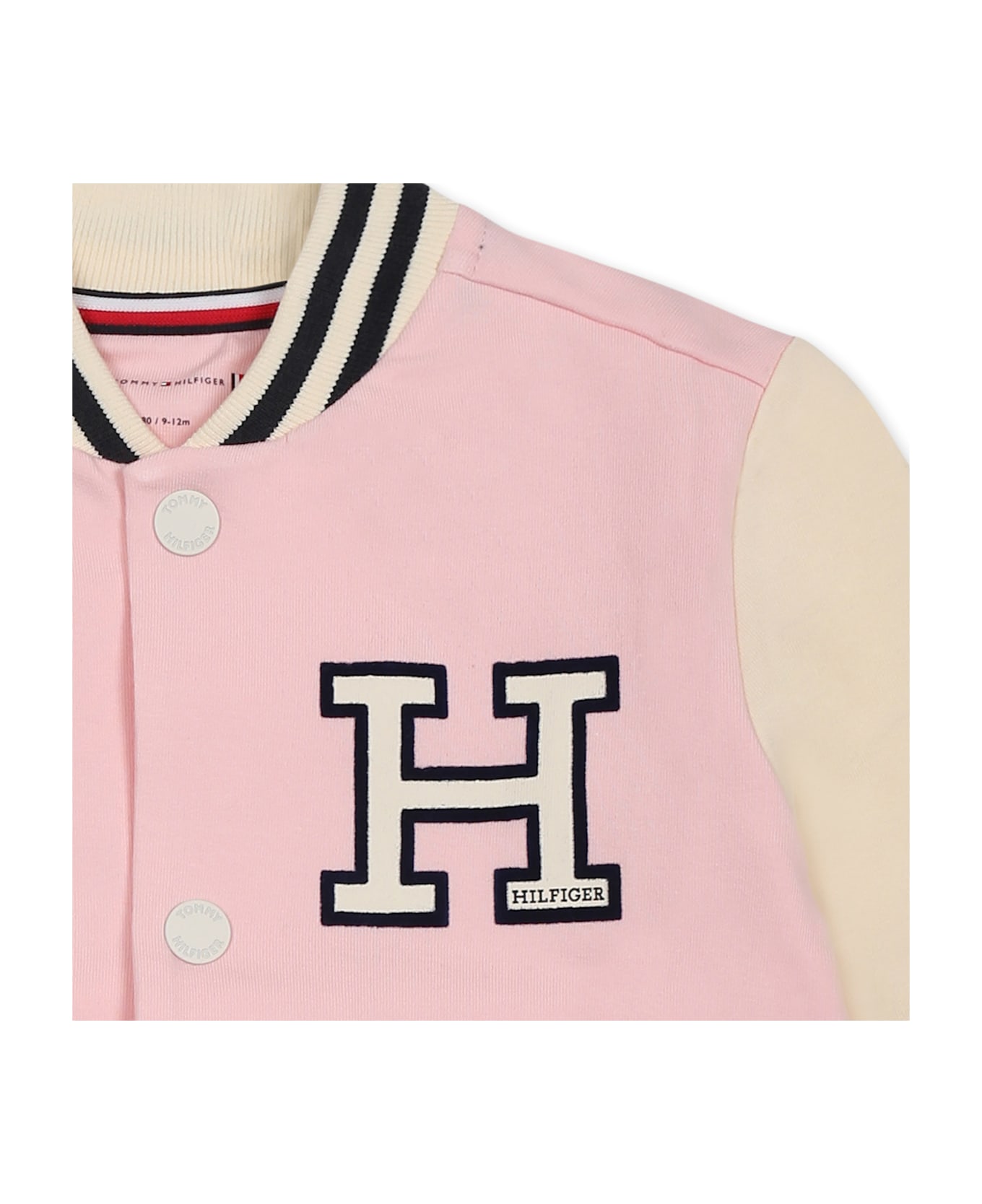 Tommy Hilfiger Pink Jacket For Baby Girl With Logo - Pink