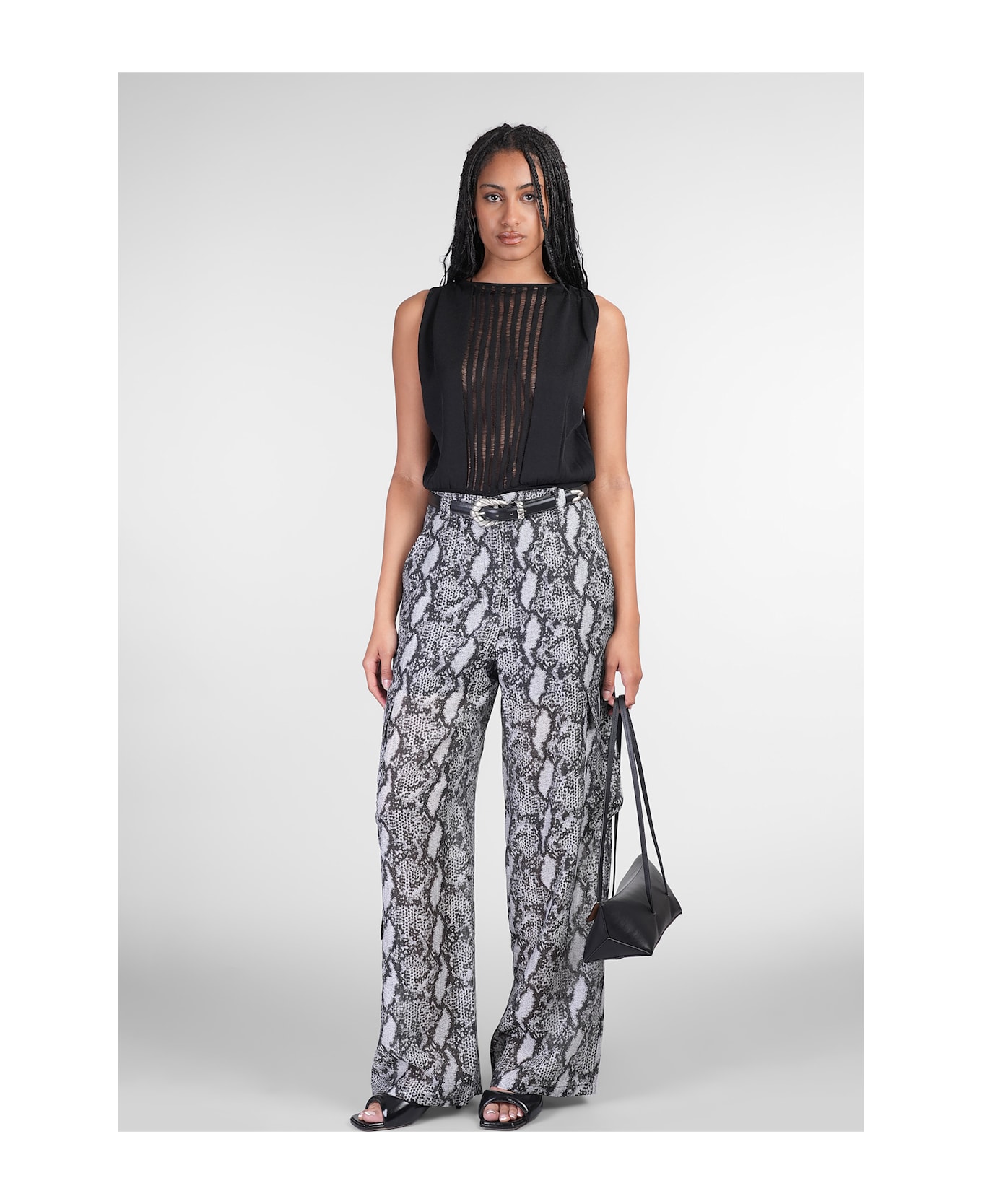 IRO Asona Pants In Silver Wool And Polyester - silver