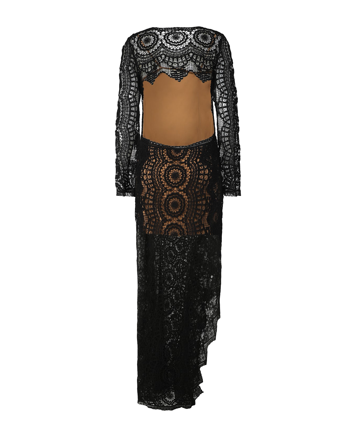 Alberta Ferretti Openwork-knit Dress - black