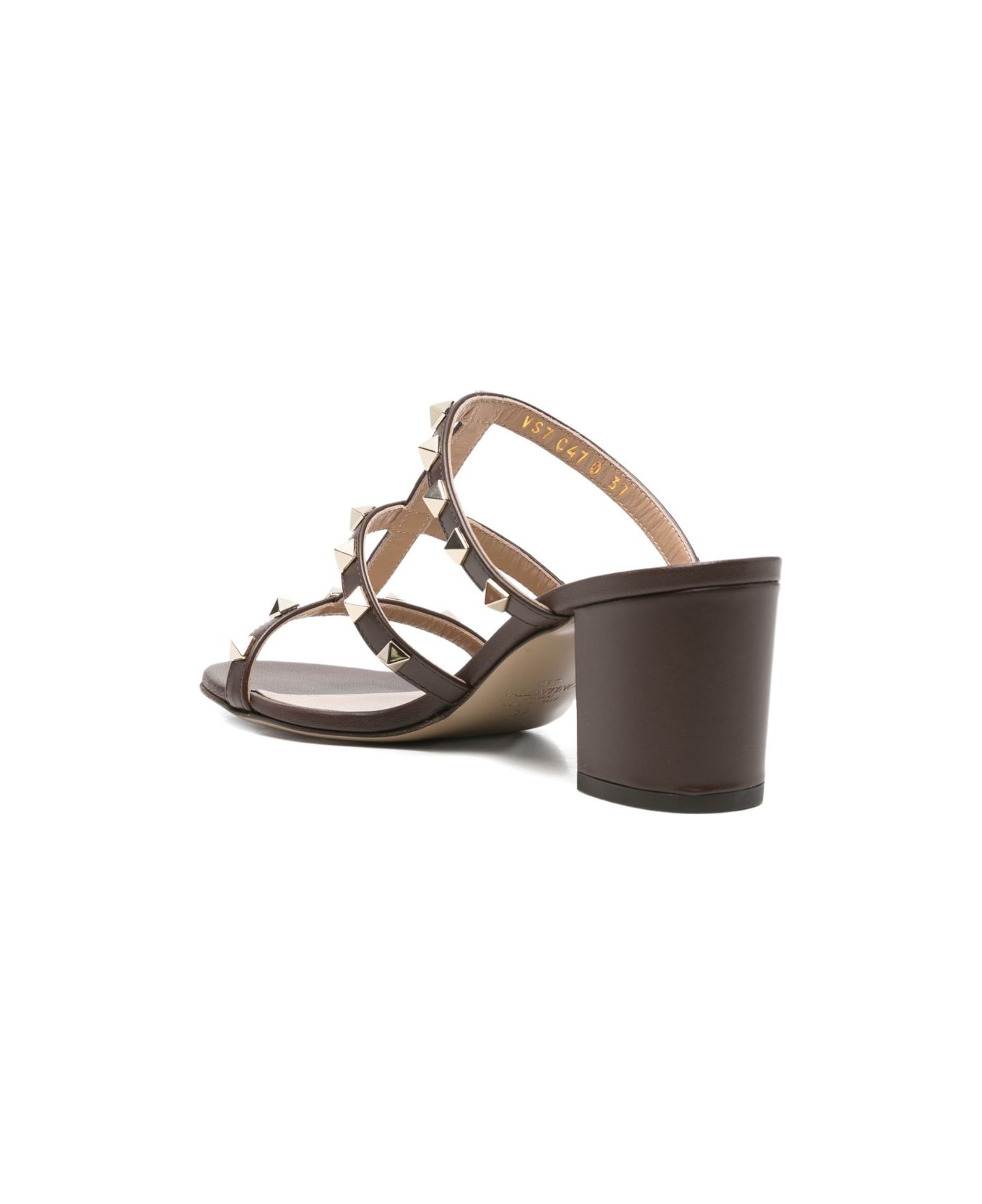Valentino Garavani Rockstud Leather Sandals - Brown