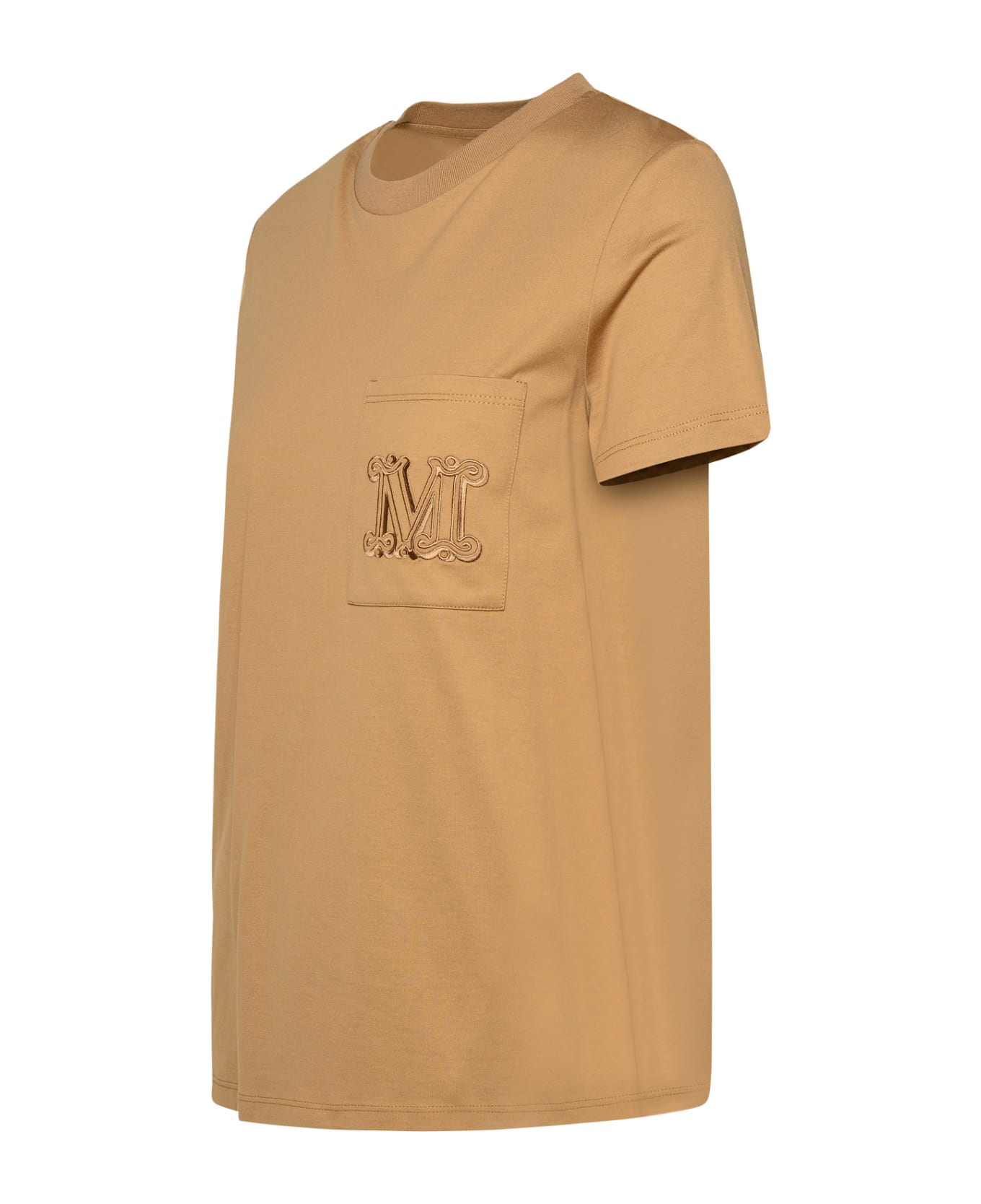 Max Mara Beige Cotton T-shirt - Brown Tシャツ