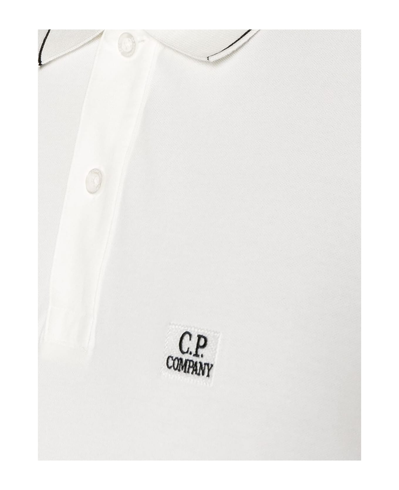C.P. Company Stretch Piquet Regular Polo Shirt - White