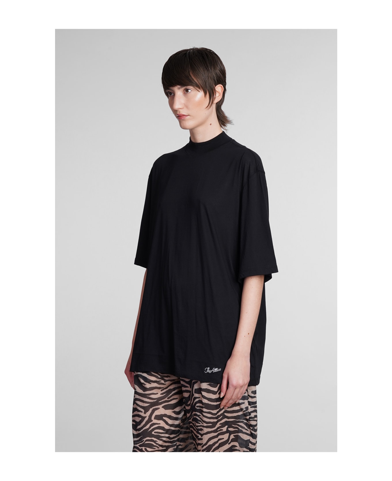 The Attico Oversized T-shirt From The 'join Us At The Beach' Collection - black
