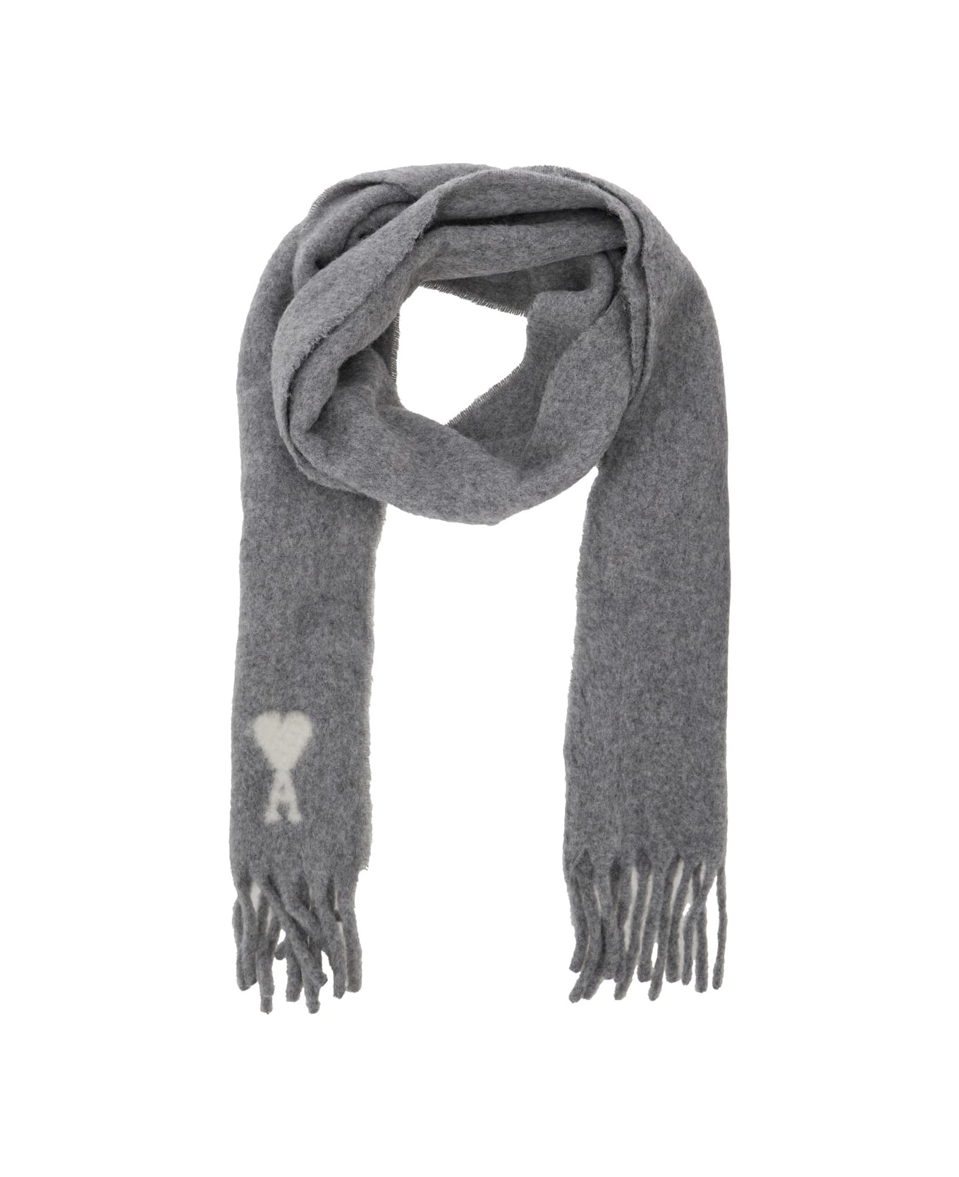 Ami Alexandre Mattiussi Off White Ami De Coeur Scarf Baby B4 - Grey